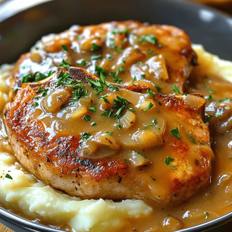 To make irresistible smothered boneless pork chops, gather these fresh ingredients: