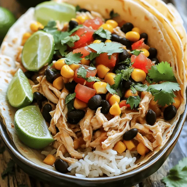To make Crockpot Mexican Chicken, you need some key ingredients. Here’s what you will use: - 2 lbs boneless, skinless chicken breasts - 1 can (15 oz) black beans, rinsed and drained - 1 can (15 oz) corn, drained - 1 can (14.5 oz) diced tomatoes with green chilies - 1 small onion, diced - 2 cloves garlic, minced - 2 teaspoons ground cumin - 1 teaspoon chili powder - 1 teaspoon smoked paprika - 1 lime, juiced - Salt and pepper to taste