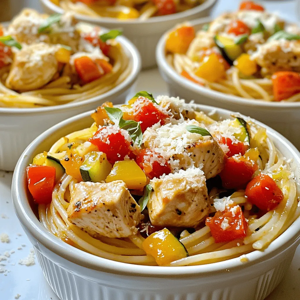 - <strong>Chicken and Spaghetti Components</strong> – 2 boneless, skinless chicken breasts, cubed – 8 ounces spaghetti” /></p>
</p>
<h2>Variations</h2>
</p>
<h3>Healthier Alternatives</h3>
<p>You can make chicken spaghetti lighter with simple swaps. Use skinless chicken thighs for more flavor. Whole grain spaghetti offers more fiber. Try adding spinach or kale for extra nutrients. You can also replace half the pasta with spiralized zucchini. This keeps the dish filling while cutting carbs. Use low-sodium chicken broth to reduce sodium. Swap out regular cheese for a sprinkle of nutritional yeast for a cheesy taste without dairy.</p>
</p>
<h3>Gluten-Free Options</h3>
<p>If you need a gluten-free meal, choose gluten-free spaghetti. Many brands offer great taste and texture. You can also use rice noodles as a fun twist. Make sure your chicken broth is gluten-free too. For added flavor, toss in some gluten-free Italian seasoning. This way, you keep all the deliciousness without the gluten.</p>
</p>
<h3>Vegetarian Adaptations</h3>
<p>To make a vegetarian version, skip the chicken altogether. Use mushrooms to add a meaty texture. You can also add beans or lentils for protein. Substitute vegetable broth for chicken broth. Mix in extra vegetables like carrots or broccoli for more color and crunch. This makes a hearty dish that everyone can enjoy.</p>
</p>
<p>For all these options, you can follow the Full Recipe for basic guidance. Just switch out the ingredients to suit your taste and diet!</p>
</p>
<h2>Storage Info</h2>
</p>
<h3>Best Storage Practices</h3>
<p>To keep chicken spaghetti fresh, store it in an airtight container. Make sure it cools down first. I recommend using glass or plastic containers with tight lids. This helps prevent spills and keeps the flavors locked in. You can store it in the fridge for up to three days. If you want to keep it longer, consider freezing it.</p>
</p>
<h3>Reheating Instructions</h3>
<p>Reheating chicken spaghetti is easy. You can use the microwave or the stovetop. For the microwave, place a serving in a bowl. Cover it with a damp paper towel. Heat it for about 1-2 minutes, stirring halfway through. This helps it warm evenly. On the stovetop, put the spaghetti in a skillet over low heat. Add a splash of chicken broth or water to keep it moist. Stir it often until hot.</p>
</p>
<h3>Freezing Chicken Spaghetti</h3>
<p>To freeze chicken spaghetti, let it cool completely first. Then, portion it into freezer-safe bags or containers. Remove as much air as possible to avoid freezer burn. Label each bag with the date. You can freeze it for up to three months. When you’re ready to eat, thaw it overnight in the fridge. Then, reheat as mentioned above. Enjoy your tasty meal anytime!</p>
</p>
<h2>FAQs</h2>
</p>
<h3>What can I use instead of chicken?</h3>
<p>You can use turkey, shrimp, or tofu instead of chicken. Turkey gives a similar taste and texture. Shrimp adds a nice seafood twist. Tofu works great for a vegetarian option. Make sure to adjust cooking times.</p>
</p>
<h3>Can I make Chicken Spaghetti ahead of time?</h3>
<p>Yes, you can make Chicken Spaghetti ahead of time. Cook it fully, then let it cool. Store it in an airtight container in the fridge. It stays fresh for up to three days. When ready to eat, just reheat it on the stove or in the microwave.</p>
</p>
<h3>How do I make this dish spicier?</h3>
<p>To add spice, increase the red pepper flakes in the recipe. You can also add jalapeños or hot sauce for an extra kick. Taste as you go to find your perfect heat level. Enjoy the fiery twist!</p>
</p>
<p>This blog covered how to make Chicken Spaghetti from scratch. We looked at the main ingredients and step-by-step cooking tips. I shared variations for different diets and the best ways to store leftovers. Follow these tips to make a tasty dish every time. Whether you prefer a classic or a healthier version, there’s an option for you. Enjoy your cooking journey and keep experimenting!</p>
<div id=