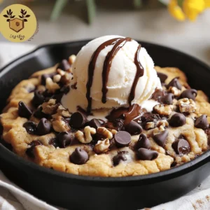 - 1 cup all-purpose flour - 1/2 teaspoon baking soda - 1/4 teaspoon salt - 1/2 cup unsalted butter, melted - 1/2 cup brown sugar, packed - 1/4 cup granulated sugar - 1 teaspoon vanilla extract - 1 large egg - 1 cup semi-sweet chocolate chips - 1/2 cup chopped nuts (optional, such as walnuts or pecans) When measuring flour, use a spoon to scoop it into your cup. Level it off with a knife. For brown sugar, pack it tightly in the cup. This ensures you get the right amount. Use a liquid measuring cup for melted butter. Always check your ingredients before you start. You can swap all-purpose flour for gluten-free flour if needed. Coconut sugar works well in place of brown sugar. For a dairy-free option, use coconut oil instead of butter. If you don’t have eggs, try using applesauce or a flax egg (1 tablespoon ground flaxseed mixed with 2.5 tablespoons water). For the chocolate chips, you can use dark chocolate or white chocolate based on your taste. Nuts are optional but add a nice crunch. Just remember to adjust your measurements based on what you have. For the full recipe, check out the details in the earlier section. Start by preheating your oven to 350°F (175°C). If you use a cast-iron skillet, place it in the oven to heat. This helps your cookie cook evenly and gives it a nice crust. Make sure to use oven mitts when you take it out! In a medium bowl, whisk together the flour, baking soda, and salt. Mixing these dry ingredients well ensures that the baking soda spreads evenly. This step is key for a fluffy cookie. Set this bowl aside for now. In a large mixing bowl, add the melted butter, brown sugar, and granulated sugar. Mix until smooth. Then, stir in the vanilla extract and egg. Keep mixing until everything blends nicely. This creates a rich and sweet base for your cookie. Gradually add the dry ingredients to your wet mixture. Stir with a spatula until no flour is visible. Then, fold in the chocolate chips and nuts if you want some crunch. This dough should feel thick and sticky, perfect for a skillet. Carefully pour the cookie dough into your hot skillet. Spread it out evenly. Bake in the oven for 20 to 25 minutes. The edges should turn golden. The center should be soft but set. This gooey texture makes the cookie extra special! After baking, remove the skillet from the oven. Let it cool for about 10 minutes. This waiting time helps the cookie firm up a bit. Serve warm, right from the skillet, with a scoop of vanilla ice cream on top. Drizzle chocolate sauce over it for a treat. Add a sprinkle of flaky sea salt for a flavor boost. Enjoy your delicious creation! For the best results, I suggest using a cast-iron skillet. Cast iron holds heat well, giving your cookie a lovely golden edge. You can also use an oven-safe non-stick skillet if you prefer. Just make sure it’s oven-safe! To get that soft and gooey center, be careful not to overbake your cookie. Bake it until the edges are golden but the center still looks soft. It will continue to cook after you take it out. This is the secret to a perfect cookie! Serve your cookie hot right from the skillet. Top it with a big scoop of vanilla ice cream and a drizzle of chocolate sauce. A pinch of flaky sea salt on top adds a nice touch. You can also add fresh berries for a fruity twist. This dessert will wow your family and friends! {{image_2}} You have many choices for chocolate chips. Each type adds a unique taste. - Dark chocolate offers a rich, bold flavor. It also has less sugar, making it a bit less sweet. - Milk chocolate is creamy and sweet. This is a great choice for those who love sweetness. - White chocolate adds a smooth, sweet touch. It’s not technically chocolate, but it pairs well with all flavors. Feel free to mix different types. A blend of dark and milk chocolate can create a great balance. You can add fun ingredients to your cookie skillet. Here are a few ideas to get you started: - Nuts like walnuts or pecans add a crunchy texture. - Caramel bits bring a gooey sweetness that melts in. - Sea salt makes flavors pop. Just a sprinkle adds depth and contrast. These add-ins can make your dessert feel special and unique. Experiment with your favorites! To give your cookie skillet a twist, try adding extracts. Here are some tasty options: - Vanilla extract enhances the overall flavor. - Coffee extract adds a deep, rich taste. It’s perfect for coffee lovers. - Almond extract gives a nutty aroma that blends well with chocolate. These small changes can turn a good dessert into a great one. Mix and match to find your favorite flavor combo. For the full recipe, check out the earlier section. After your cookie skillet cools, store leftovers in an airtight container. This helps keep it fresh. You can leave it at room temperature for up to two days. If you need it to last longer, refrigerate it. Just remember to cover it well to avoid drying out. To reheat your cookie skillet, preheat your oven to 350°F (175°C). Place the skillet in the oven for about 10 minutes. This will warm it through and help keep that gooey center. If you want a quick fix, you can also use the microwave. Heat a slice for about 20 seconds, but be careful not to overdo it. You can freeze your cookie skillet for longer storage. Just let it cool completely first. Wrap it tightly in plastic wrap and then in aluminum foil. This protects it from freezer burn. It should stay good for up to three months. When ready to eat, thaw it overnight in the fridge. Then, reheat as mentioned above. Enjoy that warm, gooey goodness again! You can tell when your cookie skillet is done by checking the edges. They should be golden brown. The center may look a bit soft but will firm up as it cools. A toothpick inserted in the center should come out with a few moist crumbs, not wet dough. If the edges are browning, but the center is still too gooey, give it another 2-3 minutes. This will help get that perfect texture. Yes, you can make the dough ahead of time. Simply mix the ingredients as directed, then cover the bowl with plastic wrap. Store it in the fridge for up to 24 hours. When you are ready, just preheat the oven and bake it straight from the fridge. This is a great way to save time for last-minute guests. You can serve your Chocolate Chip Cookie Skillet with many tasty additions. A scoop of vanilla ice cream on top is a classic choice. You can also add whipped cream, chocolate syrup, or fresh berries for a burst of flavor. A sprinkle of flaky sea salt will enhance the sweetness and make it extra special. Yes, you can use a non-cast iron skillet. Just make sure it is oven-safe. Non-stick skillets work well, too. The baking time may vary slightly, so keep an eye on your cookie as it bakes. If you use a non-stick skillet, keep the heat low to avoid damaging the coating. To make your cookie crust crispier, try a few simple tips. Increase the baking time by a couple of minutes. Use a bit less butter for less moisture. Another trick is to add a touch of cornstarch to the flour. This helps create a crisper crust while keeping the inside soft and chewy. You now have all the tools to create a tasty chocolate chip cookie skillet. We covered the key ingredients, step-by-step instructions, and helpful tips to perfect your dish. Remember, you can make fun variations by changing chocolate or adding nuts. Proper storage ensures your leftovers stay fresh too. Enjoy your warm, gooey cookie skillet with ice cream or your favorite toppings. Each bite promises comfort and joy. So, grab your skillet and start baking! You’ll love the results.
