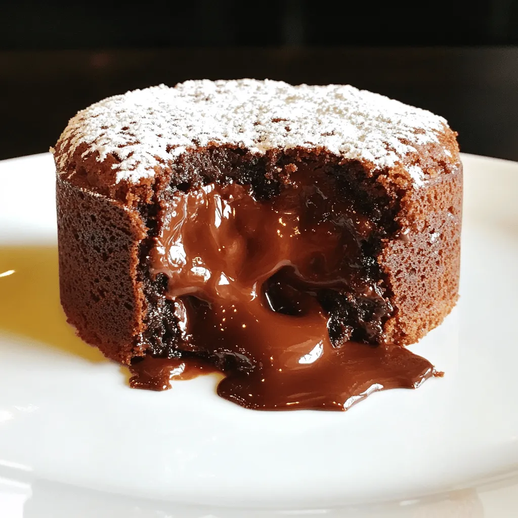 To make this 5-Ingredient Nutella Lava Cake, you need just a few simple items. Here’s the list: - 1 cup Nutella - 2 large eggs - 1/4 cup all-purpose flour - 2 tablespoons unsalted butter, melted - Powdered sugar for dusting Each ingredient plays a key role in creating that gooey center everyone loves. Nutella gives the cake its rich chocolate flavor. Eggs help bind everything together, creating a soft texture. The flour adds structure, while melted butter enhances the overall taste. Lastly, the powdered sugar adds a sweet touch when served. Using these five ingredients makes this dessert both easy and fun to prepare. You can find them in most kitchens or local stores. With this simple list, you can whip up a delicious treat in no time. For the full recipe, check out the next section! First, preheat your oven to 350°F (175°C). Grease four ramekins with butter. This helps the cakes pop out easily later. Set them aside on a baking sheet. In a mixing bowl, combine the Nutella and melted butter. Use a spatula to stir until the mixture blends well. This step is key to getting a rich flavor. Next, crack the two eggs into the Nutella mixture. Whisk them in until the mix looks smooth and creamy. Make sure there are no lumps; this helps the cake rise nicely. Now, gently fold in the flour with a spatula. Do this until just combined; it’s okay if there are a few lumps. Overmixing can make the cakes tough, and we want them soft. Divide the batter evenly among the four ramekins. Fill each one about 3/4 full. This gives the cakes room to rise and creates that famous lava center. Place the ramekins on the baking sheet in your oven. Bake for about 10 to 12 minutes. The edges should set, but the center should still be soft. This is where the magic happens! Remove the ramekins from the oven. Let them cool for about 2 minutes. Carefully invert each ramekin onto a dessert plate. Dust with powdered sugar before serving to add a sweet touch. Enjoy your delicious lava cake! For the full recipe, check out the details above! Greasing the ramekins is key. Use unsalted butter to coat each one well. This step helps the cake slide out easily. I like to use a paper towel to spread the butter. Make sure you cover the bottom and sides fully. This way, your lava cake will pop out perfectly. Baking time is crucial for the right texture. I suggest watching the cakes closely. Bake them for about 10 to 12 minutes. The edges should be set, but the center must be soft. If the cakes look too firm, you might have overbaked them. Remember, a little wiggle in the center means success! To get that gooey lava center, don’t overmix the batter. Just fold in the flour until it’s combined. This keeps air in the mix, leading to a nice rise. When you bake, the outer layer firms up while the center stays soft. For the best lava effect, let it cool for just 2 minutes before flipping it out. The warm center will flow out beautifully! Check out the Full Recipe for all the details to create this treat. {{image_2}} You can make your Nutella lava cake even better. Try adding a splash of vanilla extract to the mix. It adds warmth and depth to the cake. If you love coffee, add a bit of espresso powder. It enhances the chocolate flavor, making it richer and more complex. Just a teaspoon goes a long way. These small changes can create a new taste experience. While Nutella is a star, other spreads work well too. You can swap Nutella for peanut butter. This makes a tasty treat with a nutty twist. Almond butter or cookie butter are great choices too. Each option brings a unique flavor profile. The basic recipe stays the same, so you can enjoy different styles of lava cake. Want a gluten-free version? It’s easy! Just replace the all-purpose flour with a gluten-free blend. Many brands offer good substitutes that work well in baking. Look for a flour mix that includes xanthan gum for the best results. This simple swap allows everyone to enjoy this tasty treat, no matter their dietary needs. For the full recipe, visit the [Full Recipe]. After making the 5-Ingredient Nutella Lava Cake, you might have leftovers. Store them in the fridge. Use an airtight container to keep them fresh. They stay good for up to three days. Make sure to let them cool completely before storing. To reheat your lava cake, use the oven for best results. Preheat the oven to 350°F (175°C). Place the cake on a baking sheet. Heat for about 5-7 minutes. This warms it without drying it out. You can also use the microwave, but be careful. Heat in short bursts of 10-15 seconds. Check often to avoid overcooking. If you want to save some for later, freezing works well. Wrap the cooled lava cakes tightly in plastic wrap. Then place them in a freezer bag. They can last up to three months in the freezer. When you're ready to eat, thaw them in the fridge overnight. Reheat them as mentioned above for a warm treat. Enjoy the gooey goodness! Yes, you can use other types of chocolate. Dark chocolate gives a rich taste. Milk chocolate is sweeter and creamier. White chocolate creates a nice twist. Just melt it like Nutella. If you don’t have ramekins, try using muffin tins. They work well for smaller portions. You can also use oven-safe cups. Just make sure to grease them well. Check the edges of the cake. They should be set, while the center stays soft. A toothpick can help too. Insert it in the center; it should come out with some batter on it. Serve it with vanilla ice cream. Fresh berries add a nice touch too. Whipped cream is another great choice. You can also drizzle chocolate sauce on top for extra fun. For the full recipe, check out the detailed steps above. This blog covered how to make a simple Nutella lava cake. We went through the key ingredients, the step-by-step instructions, and helpful tips. I shared fun variations to try and how to store leftovers. With this recipe, you can impress anyone with minimal effort. Enjoy your baking and remember to experiment. Each attempt can lead to a new favorite!