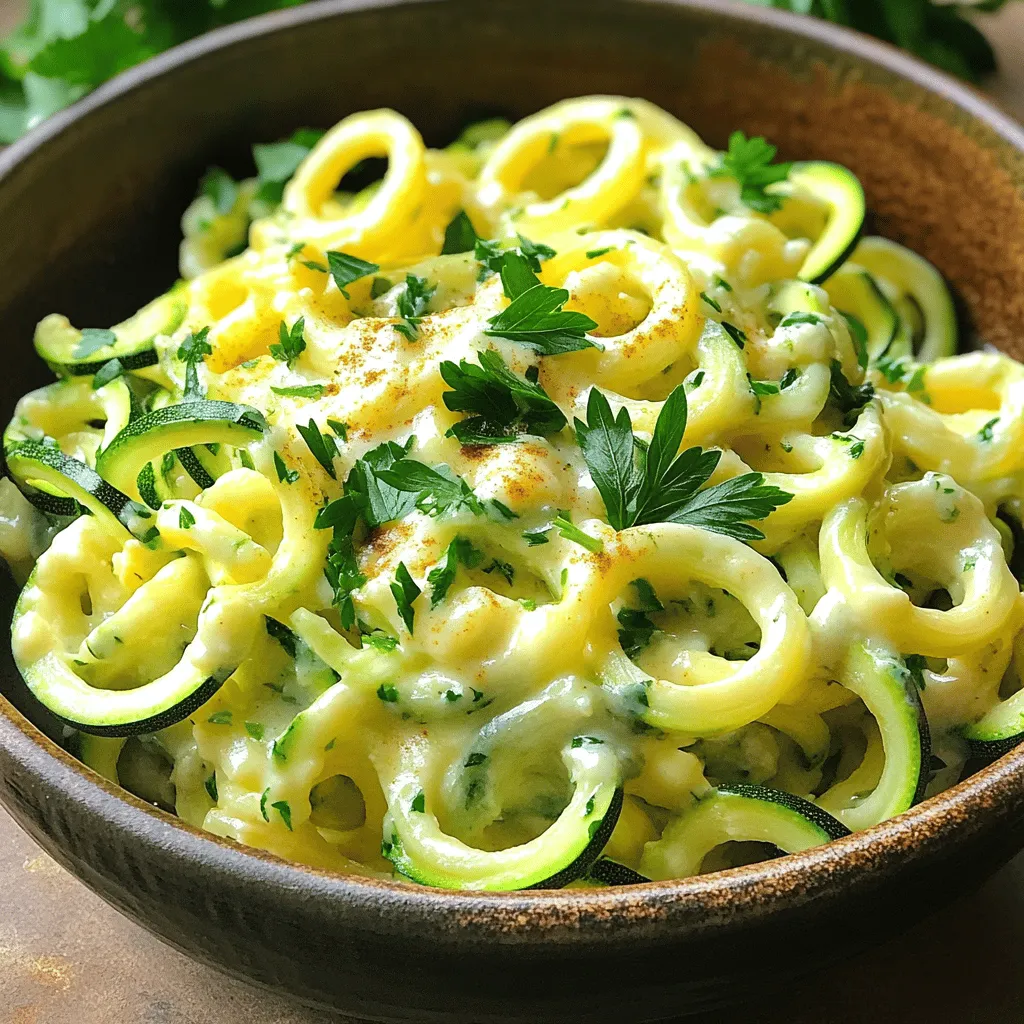 Zucchini Noodle Alfredo Creamy and Simple Dish
