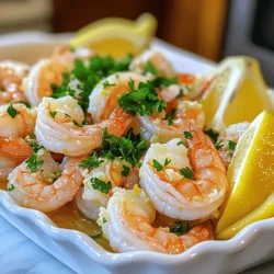 To make this dish, you need some key items: - 1 lb (450g) large shrimp, peeled and deveined - 4 cloves garlic, minced - 1/4 cup fresh lemon juice (about 2 lemons) - Zest of 1 lemon - 1/4 cup olive oil - 1 teaspoon red pepper flakes (adjust based on spice preference) - 1 teaspoon salt - 1/2 teaspoon black pepper - 2 tablespoons fresh parsley, chopped for garnish - Lemon wedges, for serving These ingredients create a fresh and bright flavor in the dish. You can add more flavor with these optional ingredients: - Fresh herbs like dill or cilantro - A splash of white wine for depth - Capers for a briny touch - Cherry tomatoes for sweetness These extras can change the taste and make it unique. To cook this meal, you will need: - A large bowl for mixing - A whisk to blend the marinade - A large skillet for cooking - A spatula for flipping the shrimp - A knife and cutting board for prep These tools help keep your cooking smooth and easy. For the full recipe, check the [Full Recipe]. To start, gather your ingredients. You will need garlic, lemon juice, lemon zest, olive oil, red pepper flakes, salt, and black pepper. In a large bowl, mix the minced garlic, lemon juice, lemon zest, and olive oil. Whisk this blend well. Next, add the red pepper flakes, salt, and black pepper. This mix will give your shrimp a bright and zesty flavor. Now, it’s time to marinate the shrimp. Add your cleaned shrimp to the bowl with the marinade. Toss them gently to coat every shrimp evenly. Let the shrimp soak in the marinade for at least 15-20 minutes. This step allows the flavors to penetrate and makes the shrimp taste amazing. When the shrimp finish marinating, heat a large skillet over medium-high heat. Once hot, add the shrimp along with the marinade to the skillet. Cook the shrimp for about 2-3 minutes on one side. You’ll know they are ready to flip when they turn pink. Flip them over and cook for another 1-2 minutes. Be careful not to overcook the shrimp; they cook quickly. Once they are done, take them off the heat. Sprinkle fresh parsley on top for a pop of color. Serve your zesty shrimp right away with lemon wedges on the side for extra zest. For more details, check out the Full Recipe. When you get shrimp, look for a few key signs. Fresh shrimp should smell like the ocean, not fishy. The shells should be firm, shiny, and moist. Also, check the color; look for a translucent appearance. If the shrimp are frozen, ensure they are well-packaged and not freezer-burned. Buy shrimp from a trusted source for the best quality. Cooking shrimp is quick. The ideal time is about 3-5 minutes. Cook it just until it turns pink and opaque. If you cook it too long, it becomes rubbery. Keep an eye on the shrimp; once it curls slightly, it’s almost done. Remember, shrimp cook fast, so timing is key! You can add more flavor to your shrimp. Try adding smoked paprika for a smoky taste. A pinch of cumin gives it warmth. For a tangy twist, toss in some capers. Fresh herbs like cilantro or basil can also brighten the dish. Feel free to get creative and adjust the spices to suit your taste. For the full recipe, check out the complete guide. {{image_2}} You can make this meal even better by adding vegetables. Try bell peppers, zucchini, or snap peas. Just chop them into bite-sized pieces. Toss them in the marinade with the shrimp. They will soak up the flavors. Cook the shrimp and veggies together in the skillet. This adds color and crunch to the dish. You can also grill or bake the shrimp for a different taste. For grilling, thread shrimp onto skewers. Brush them with the marinade. Grill over medium heat for about 2-3 minutes on each side. This will give them a nice smoky flavor. For baking, preheat your oven to 400°F (200°C). Place shrimp on a baking sheet and drizzle with marinade. Bake for 8-10 minutes until they are pink and firm. Both methods create a tasty meal. If you have dietary needs, you can swap some ingredients in this recipe. Use a different oil, like avocado oil, if you want a healthier fat. For a low-sodium option, skip the salt or use a salt substitute. If you're vegan, substitute shrimp with firm tofu or mushrooms. Marinate them the same way. You can still enjoy a zesty dish that fits your diet. Check out the Full Recipe for more ideas on making this dish your own. To store leftover zesty lemon garlic shrimp, place it in an airtight container. Make sure to cool the shrimp to room temperature before sealing the container. Store it in the fridge for up to three days. This keeps the shrimp fresh and safe to eat later. When you reheat the shrimp, do it gently. Use a skillet over low heat. Add a splash of water or broth to keep it moist. Stir often to heat it evenly. Avoid using the microwave, as it can make the shrimp tough and chewy. You can freeze leftover shrimp for future meals. Place the shrimp in a freezer-safe bag. Remove as much air as possible before sealing. This helps prevent freezer burn. You can freeze it for up to three months. When ready to eat, thaw it in the fridge overnight before reheating. For the best taste, enjoy it soon after freezing. For the full recipe, check the [Full Recipe]. Zesty Lemon Garlic Shrimp goes well with many sides. Try it with pasta for a filling meal. Rice also complements the shrimp nicely, soaking up the tasty sauce. A fresh salad adds crunch and brightness. Grilled vegetables balance the meal with their smoky flavor. You can serve it with crusty bread to soak up the lemony juices. These pairings enhance the shrimp's bold taste. Yes, you can use frozen shrimp. Just make sure to thaw them first. Place the shrimp in cold water for about 15-20 minutes. This keeps them from cooking while they thaw. Once thawed, drain and pat them dry before marinating. The flavor will still shine through, even with frozen shrimp. Look for shrimp that are peeled and deveined for ease. You can marinate the shrimp for about 15-20 minutes. This time allows the flavors to soak in. If you want a stronger taste, you can marinate for up to 30 minutes. Avoid marinating for longer than that. The acid from the lemon juice can begin to cook the shrimp. This can make them tough. Enjoy the zesty flavor with the right marinating time. For the full recipe, check out the previous sections. In this post, we explored the key ingredients and tools needed for zesty lemon garlic shrimp. I guided you through each step from marinating to cooking. We shared tips to choose fresh shrimp and offered fun variations to suit your taste. Plus, I covered how to store and reheat leftovers to keep their flavor. Remember, making this dish can be simple and enjoyable. You can customize it, ensuring every bite is delicious. Enjoy your shrimp and happy cooking!