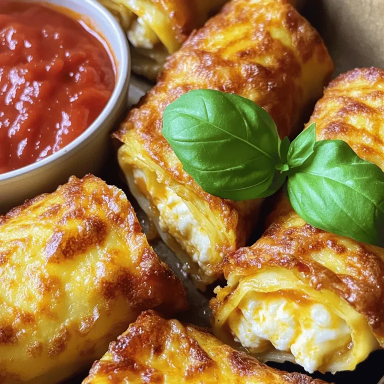 To make Air Fryer Lasagna Fritta, you need: - 8 lasagna noodles - 1 cup ricotta cheese - 1 cup mozzarella cheese, shredded - 1/2 cup Parmesan cheese, grated - 1 egg - 1 teaspoon dried oregano - 1 teaspoon garlic powder - Salt and pepper to taste - 1 cup marinara sauce (for dipping) - Cooking spray or olive oil for greasing These ingredients come together to create a tasty and crispy dish. The cheeses give it a rich flavor, while the noodles provide a nice texture. You can make this dish your own by adding: - Spinach for a veggie boost - Ground beef or sausage for extra protein - Italian herbs like basil or thyme - Red pepper flakes for some heat Feel free to mix and match. Customizing makes the dish special for you and your guests! To prepare Air Fryer Lasagna Fritta, gather these tools: - Large pot for boiling noodles - Mixing bowl for the cheese filling - Air fryer for cooking - Cooking spray or brush for greasing - Tongs for handling hot food Having the right tools makes cooking easier and more fun. Get ready to create a crispy and tasty delight! To start, bring a pot of salted water to a boil. Add the lasagna noodles to the pot. Cook them for about 8-10 minutes, or until they are al dente. You want them firm but tender. Once cooked, drain the noodles. Let them cool slightly on a clean surface. Next, grab a mixing bowl. In this bowl, combine the ricotta cheese, mozzarella cheese, and Parmesan cheese. Reserve a little mozzarella for topping later. Add in one egg, oregano, garlic powder, salt, and pepper. Mix everything until it’s well combined. The filling should be creamy and flavorful. Now, lay out each lasagna noodle on a clean surface. Spread a generous amount of the cheese mixture along each noodle. Make sure to cover the whole length. Carefully roll the noodles from one end to the other. This will keep the filling secure inside. Once rolled, place the lasagna rolls seam side down in the air fryer basket. To get that perfect crispy texture, keep a few tips in mind. First, use enough cooking spray or olive oil. This helps the outside get nice and crispy. Lightly coat the rolls before putting them in the air fryer. Second, preheat the air fryer. This step helps the rolls cook evenly and brown nicely. Finally, do not overcrowd the basket. Give each roll space to breathe for the best results. Many people make simple mistakes when cooking lasagna fritta. One common error is undercooking the noodles. Always cook them al dente. This helps them hold their shape when rolling. Another mistake is not allowing the filling to cool. Warm filling can make the noodles soggy. Also, avoid using too much filling. Too much can cause the rolls to burst while cooking. When air frying, follow these best practices. First, always preheat your air fryer before cooking. This ensures even cooking. Second, check the rolls halfway through cooking. Flip them if needed for even browning. Third, let the rolls cool for a minute after cooking. This allows the filling to set and makes them easier to eat. For more details, check the Full Recipe. {{image_2}} For a tasty vegetarian twist, skip the meat. Use green veggies like spinach or zucchini. You can also add mushrooms for a rich flavor. Mixing in some roasted peppers adds a nice sweetness. Use the same cheese filling from the recipe. This keeps it creamy and delicious. Serve with marinara sauce for a classic touch. If you love meat, this version is for you. Add ground beef or Italian sausage to the cheese mix. Cook the meat first to get rid of excess fat. You can use chicken or turkey for a lighter option. This adds a hearty feel to the fritta. Pair with a robust marinara for a filling meal. To make this dish gluten-free, use gluten-free lasagna noodles. Many brands offer great options that hold up well. You can also try zucchini slices as a noodle substitute. Just be sure to drain them well to avoid sogginess. The cheese filling remains the same, ensuring the taste stays rich and creamy. Enjoy with your favorite gluten-free dipping sauce. For the full recipe, check the details above! I always recommend storing your Air Fryer Lasagna Fritta in an airtight container. This keeps them fresh and tasty. Allow the rolls to cool first. Once cool, place them in the container and put it in the fridge. They stay good for about three days. You can also cover them well with plastic wrap. This method keeps them moist and prevents drying out. To reheat leftover lasagna fritta, I suggest using the air fryer again. Set the air fryer to 350°F (175°C). Heat the rolls for about 5-7 minutes. This method helps them regain that crispy texture. You can also use the oven. Just place them on a baking sheet and heat at 350°F for 10-15 minutes. If you want, add a little marinara sauce on top before reheating for extra flavor. You can freeze Air Fryer Lasagna Fritta for later enjoyment. First, let the rolls cool completely. Then, wrap each roll tightly in plastic wrap. Place them in a freezer-safe bag or container. They can stay in the freezer for up to three months. When you're ready to eat, thaw them in the fridge overnight. Reheat as mentioned above for a delicious meal. Enjoy your tasty treat any time! You can tell when the lasagna fritta is cooked by checking the color. It should be golden brown and crispy on the outside. You can also use a food thermometer. The inside should reach at least 165°F. This ensures the cheese filling is hot and safe to eat. If it looks perfect but isn’t cooked through, return it to the air fryer for a few more minutes. Yes, you can use store-bought marinara sauce for dipping. Many brands offer tasty options. This saves you time and still gives great flavor. Just warm it up before serving. If you want, you can spice it up by adding herbs or a pinch of red pepper flakes. This small change can make a big difference! You can add many things to the filling to make it your own. Some great options include: - Spinach for a veggie boost - Ground beef for extra protein - Mushrooms for a rich flavor - Ricotta with herbs for a twist These additions can help you customize the taste and make it more exciting. Explore flavors and find your favorite mix! For the full recipe, check out the recipe section. You can now make delicious Air Fryer Lasagna Fritta with ease. We discussed the main and optional ingredients, plus the right tools you need. The step-by-step instructions help you cook the noodles and mix the cheese filling perfectly. I shared tips to get that crispy texture and avoid common mistakes. You also learned tasty variations and how to store leftovers. With these insights, you can enjoy this dish any time. Try it out and create your own delicious spin!