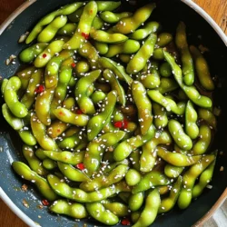 To make this tasty dish, you need simple and fresh items. Here’s what you will use: - 2 cups edamame in pods (fresh or frozen) - 3 tablespoons olive oil - 4 cloves garlic, minced - 1 tablespoon fresh ginger, minced - 1 teaspoon red pepper flakes (adjust to taste) - 2 tablespoons soy sauce - 1 tablespoon sesame oil - 1 teaspoon lemon zest - Sea salt to taste These ingredients come together to create a burst of flavor. The edamame gives you a nice crunch, while the garlic and ginger add warmth. You can make your dish even better with a few garnishes. Here are some ideas: - Sesame seeds for garnish - Chopped green onions - A squeeze of fresh lemon juice These garnishes add a pop of color and a touch of flavor. Each serving of Spicy Garlic Edamame is not only delicious but also healthy. Here’s a quick look at the nutrition: - Calories: Approximately 180 - Protein: 10g - Fat: 12g - Carbohydrates: 10g - Fiber: 5g This dish packs a protein punch and fits well into many diets. Enjoy your flavors with the Full Recipe for a full experience! To start, gather your edamame. If you use frozen pods, cook them as the package says. This usually takes about 5 minutes. Drain them well and set them aside. If you have fresh edamame, rinse them under cold water. Then, steam them for about 5-7 minutes until they turn bright green and feel tender. Once done, set them aside too. Next, grab a large skillet. Heat up the olive oil over medium heat. Watch for it to shimmer, which means it’s ready. Add the minced garlic and ginger. Sauté them for 1-2 minutes until they smell amazing. Be careful! You don't want the garlic to burn. After that, toss in the red pepper flakes. Cook for another minute. This step helps the spices blend into the oil. Now it's time to bring everything together. Add your cooked edamame to the skillet. Toss them around, coating them in the garlic and oil. Drizzle in your soy sauce and sesame oil. Stir everything well and let it cook for another 2-3 minutes. This allows the edamame to soak up all the great flavors. Finally, remove the skillet from the heat and stir in the lemon zest. If needed, adjust the flavor with sea salt. Serve hot, and if you like, sprinkle sesame seeds on top for that extra touch. Enjoy your spicy garlic edamame! For the complete recipe, check out the Full Recipe section. To boost the taste of your spicy garlic edamame, use fresh ingredients. Fresh garlic and ginger add strong flavors. You can also add a splash of lime juice for brightness. If you like more heat, increase the red pepper flakes. Mixing in some chopped scallions just before serving gives a nice crunch. Cook your edamame in boiling water for about 5 minutes. This keeps them bright green. If you want more flavor, try steaming them with a bit of salt. Always drain them well before adding to your skillet. When sautéing, keep the heat medium to avoid burning. Stir often to evenly coat the beans. Serve your spicy garlic edamame hot from the pan. Place them in a bowl and sprinkle sesame seeds on top. Pair them with a cold drink to balance the heat. For a fun twist, serve with toothpicks for easy eating. You can enjoy these as a snack or a side dish at dinner. For the complete process, check out the Full Recipe. {{image_2}} You can easily make Spicy Garlic Edamame vegetarian or vegan. This dish is already meat-free, so it fits well in any plant-based diet. The ingredients are simple and wholesome. You don’t need to change much. Just ensure your soy sauce is vegan. Many brands offer this option. Want more heat? Just add more red pepper flakes. If you prefer mild, cut the flakes in half. You can also use a dash of hot sauce for a different kick. Adjust the spice level to match your taste. Everyone loves a dish they can make their own. Try different sauces to change the flavor. Instead of soy sauce, use tamari for a gluten-free option. You can also mix in hoisin sauce for a sweet twist. For a citrusy zing, add fresh lime juice instead of lemon zest. Experimenting with flavors keeps this dish exciting. Check out the Full Recipe for more ideas. After making this dish, let the edamame cool completely. Place it in an airtight container. You can keep it in the fridge for up to three days. If you want to save it for longer, consider freezing it. To freeze, portion the edamame into small bags or containers. Squeeze out as much air as possible before sealing. Label the bags with the date. You can freeze Spicy Garlic Edamame for up to three months. This way, you can enjoy it later! When you are ready to eat, take the edamame from the fridge or freezer. If it’s frozen, thaw it in the fridge overnight. Heat a skillet over medium heat and add a little olive oil. Toss in the edamame and heat for about five minutes. This method keeps the flavors fresh and tasty. For best results, avoid using the microwave; it can make the edamame rubbery. Edamame is young soybeans. They are often served in pods. These green beans are tasty and healthy. They are high in protein, fiber, and vitamins. Eating edamame can help lower cholesterol. It may also support heart health. Plus, they are rich in antioxidants. You can enjoy them as a snack or side dish. Yes, you can make Spicy Garlic Edamame ahead of time. Prepare the dish and let it cool. Store it in an airtight container in the fridge. It will stay fresh for 2-3 days. To reheat, warm them in a skillet over medium heat. This keeps the flavors intact and ensures tasty bites. You can find Spicy Garlic Edamame in many Asian restaurants. Sushi bars often serve them as an appetizer. Some trendy eateries also feature them on their menus. If you're unsure, call ahead to check. They are popular, so you might see them at various restaurants. To make Spicy Garlic Edamame gluten-free, simply swap soy sauce for tamari. Tamari is a gluten-free alternative that tastes great. Always check the labels to ensure no hidden gluten. With this small change, you can still enjoy this delicious dish. We covered how to make Spicy Garlic Edamame in detail. You learned about the main ingredients, step-by-step cooking, and helpful tips. You can adapt this dish in many ways to fit your taste. I shared storage options and answered common questions. Now, you have everything you need to enjoy and share this tasty dish. Get cooking, and enjoy every bite!