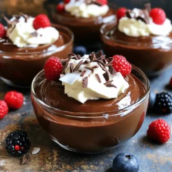 To make a creamy chocolate avocado mousse, you need just a few simple items. Here are the key ingredients: - 2 ripe avocados - 1/2 cup unsweetened cocoa powder - 1/2 cup maple syrup (or honey) - 1/4 cup almond milk (or any milk of choice) - 1 teaspoon vanilla extract - A pinch of sea salt These ingredients come together to create a rich and velvety dessert. The avocados provide a smooth texture and healthy fats. Cocoa powder gives it that deep chocolate taste. Maple syrup or honey adds just the right amount of sweetness. While the mousse is delicious on its own, you can elevate it with tasty toppings. Here are some suggestions: - Whipped coconut cream - Shaved chocolate - Fresh berries Adding toppings can make your dessert look more inviting and add extra flavors. The whipped coconut cream adds a light, creamy touch. Shaved chocolate gives a burst of sweetness, while fresh berries add a juicy contrast. If you're looking for vegan or nut-free options, I have you covered. You can easily swap ingredients to fit your needs. Instead of almond milk, try oat milk or soy milk for a nut-free choice. Using agave syrup instead of honey keeps it vegan. These options still create a luscious mousse that everyone can enjoy. For the full recipe, refer to the section above. First, grab two ripe avocados. You want them soft but not mushy. Cut each avocado in half. Remove the pit carefully. Use a spoon to scoop the green flesh into your blender. This is the base of our mousse. Next, add the unsweetened cocoa powder, maple syrup, almond milk, vanilla extract, and a pinch of sea salt into the blender. Blend it all together until it’s super smooth. You may need to stop and scrape the sides. This ensures everything mixes perfectly. Taste the mousse. If it’s not sweet enough, add more maple syrup. Now, it's time to transfer your mousse into serving cups or bowls. Cover them with plastic wrap or a lid. Place them in the fridge for at least 30 minutes. This step helps the mousse set and the flavors blend. When you’re ready to serve, top with whipped coconut cream, shaved chocolate, or fresh berries. These toppings make it look and taste even better. Enjoy this rich and creamy delight! For the full recipe, check the main section. To get the smoothest mousse, blend your ingredients well. Use ripe avocados for creaminess. If your mousse feels too thick, add a little more almond milk. Blend again until it feels just right. A silky texture makes this dessert special. Taste your mousse before serving. If you want it sweeter, add more maple syrup. Blend again to mix it well. You can also try honey or agave as sweeteners. Adjust to what you like. Everyone has different preferences, so make it yours! Serve your mousse in fun cups or bowls. Top it with whipped coconut cream for a fluffy touch. Shaved chocolate adds a nice crunch. Fresh berries bring color and freshness. You can even layer it with granola for texture. Get creative and enjoy! {{image_2}} You can change the taste of your Chocolate Avocado Mousse easily. Try adding mint or espresso for a new twist. To add mint, use a few drops of mint extract. Blend it in with the other ingredients. For espresso, mix in about one tablespoon of instant coffee or espresso powder. This gives a rich depth to the mousse. This mousse is naturally gluten-free and dairy-free. You can enjoy it without worry. Use almond milk or any plant-based milk. It fits well with many diets. If you want it sweeter, maple syrup works great. Honey can be used, but it’s not vegan. Adjust these ingredients to fit your needs. You can boost the mousse’s health benefits by adding superfoods. Try adding a tablespoon of chia seeds or flaxseeds. They add fiber and omega-3s. Another option is to mix in some spinach for extra vitamins. You won’t taste it, but you get all those good nutrients. This way, you make a treat that is both tasty and good for you. For the full recipe, check out the detailed section above. To store leftover chocolate avocado mousse, place it in an airtight container. Make sure to cover the top with plastic wrap. This helps keep the mousse from browning and losing its creamy texture. If you don’t have a container, a tightly sealed bowl works too. Always store it in the fridge. To keep your mousse fresh, consume it within three days. Before sealing, push the plastic wrap directly onto the mousse's surface. This extra step helps reduce air exposure. If you notice any browning, simply scrape off the top layer to reveal the smooth mousse underneath. The shelf life of chocolate avocado mousse is about three days in the fridge. After this time, the texture and flavor may start to change. If you want to keep it longer, you can freeze it. However, freezing may affect the creaminess. Just remember not to freeze it for more than a month. For the full recipe, check the main section. Yes, you can use regular chocolate. Melted chocolate creates a richer taste. Use about 4 ounces of chocolate for each half cup of cocoa powder. Just make sure to adjust the sweetener since chocolate has added sugar. Melt it gently in a microwave or double boiler. Let it cool slightly before adding it to your blender. This swap can give your mousse a unique twist. To check ripeness, gently squeeze the avocado. It should feel soft but not mushy. Look for a dark green skin color. If it is firm, it needs more time to ripen. You can place it in a paper bag with a banana to speed up the process. This will help you get that perfect creamy texture for your mousse. Chocolate Avocado Mousse is not just tasty; it is also healthy. The avocados provide heart-healthy fats. They help keep you full and satisfied. Cocoa powder is rich in antioxidants, which are good for your body. This dessert is also dairy-free and can be vegan if you use maple syrup. It’s a guilt-free treat that tastes amazing while nourishing you! This article covered how to make chocolate avocado mousse. We explored its key ingredients, optional toppings, vegan substitutes, and tips for a creamy texture. You learned about flavor variations and how to store leftovers. In my final thoughts, remember that this dessert is easy and fun to make. You can customize it to fit any taste. Enjoy creating this healthy treat that everyone will love!