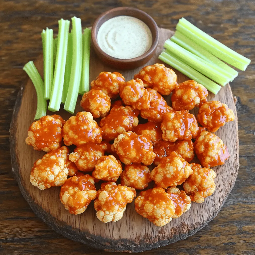 Vegan Cauliflower Buffalo Wings Crispy and Flavorful