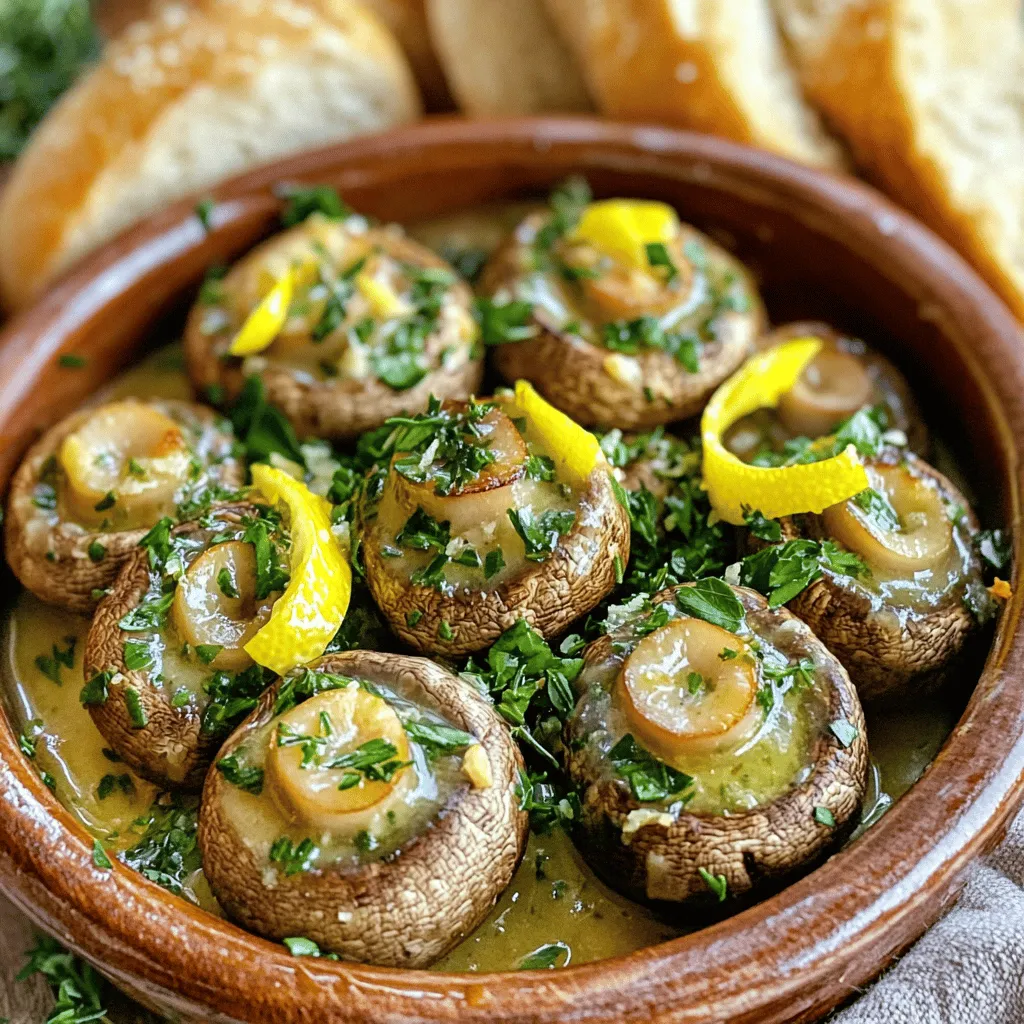 To make herbed garlic butter mushrooms, you need simple, fresh ingredients. Here’s what you will need: - 500g of fresh button or cremini mushrooms, cleaned and sliced - 4 tablespoons unsalted butter - 3 cloves garlic, minced - 1 tablespoon fresh parsley, chopped - 1 tablespoon fresh thyme leaves - 1 tablespoon fresh rosemary, chopped - Salt and pepper to taste - Zest of 1 lemon These ingredients create a rich flavor and aroma. The butter adds creaminess, while the garlic gives it a nice kick. Fresh herbs bring brightness to the dish, making it vibrant. You can take the flavor up a notch with a few extras. Consider these optional ingredients: - Grated Parmesan cheese for garnish - A splash of white wine or broth for added depth Parmesan cheese adds a salty, nutty flavor. Wine or broth enhances the dish’s overall richness. Use these to make the mushrooms even tastier. If you have dietary needs or preferences, there are good substitutions you can make. Here are some ideas: - Use vegan butter instead of unsalted butter for a dairy-free version. - Swap fresh herbs for dried herbs, using about one-third the amount. - Replace mushrooms with other vegetables like zucchini or eggplant. These swaps let you enjoy the dish while fitting your tastes and needs. Always feel free to experiment with what you have on hand. For the full recipe, check out the provided details. Start by cleaning your mushrooms. Use a damp cloth to wipe them gently. If they are very dirty, rinse them quickly under cold water. Slice the mushrooms into even pieces. This helps them cook evenly. Set them aside in a bowl while you get the other ingredients ready. In a large skillet, melt the butter over medium heat. Wait until it starts to foam, then add the minced garlic. Sauté the garlic for about one minute, stirring often. You want it fragrant, not burnt. Next, increase the heat to medium-high. Add the sliced mushrooms to the skillet and stir well. Make sure the mushrooms are coated in the butter and garlic. Cook them for about five to seven minutes. They should turn golden brown and tender. Stir occasionally for even cooking. Once the mushrooms are cooked, it’s time to add the herbs. Sprinkle the chopped parsley, thyme, and rosemary over the mushrooms. Stir everything together gently. Season with salt, pepper, and lemon zest. Give it one last stir to mix in the flavors. If you want an extra touch, sprinkle grated Parmesan cheese on top. This adds a nice finish to the dish. Serve the herbed garlic butter mushrooms warm, and enjoy the rich, savory flavors! For a complete guide, check out the Full Recipe. To make your herbed garlic butter mushrooms shine, use fresh herbs. Fresh parsley, thyme, and rosemary bring bright tastes. I always chop my herbs just before using them. This way, they stay fragrant and flavorful. Also, use high-quality butter. It makes a big difference in taste. If you love a bit of zest, add lemon peel. It brightens the dish beautifully. Soggy mushrooms are a common problem, but you can avoid this. First, dry your mushrooms well after washing. Moisture makes them steam instead of sauté. Cook them in a hot skillet. This helps them brown nicely. Also, avoid overcrowding the pan. Cook in batches if needed. This way, each mushroom gets enough heat. Presentation matters! For the best look, serve your mushrooms in a rustic bowl. This adds charm to your dish. Top with extra herbs and lemon zest for color. You can also sprinkle some grated Parmesan cheese on top. This adds a nice touch and more flavor. For a complete meal, pair your mushrooms with crusty bread. It makes for a delightful appetizer or side. Check out the Full Recipe for more details! {{image_2}} You can change the flavor of your herbed garlic butter mushrooms by using different herbs. If you like a fresh taste, try using basil or dill. For a bolder flavor, add oregano or tarragon. Mix and match your favorite herbs to find the perfect blend. Remember, fresh herbs give the best taste, but dried herbs work too. Just use less, as they are more potent. To make this dish vegan, swap the butter for plant-based butter or olive oil. Both options add great flavor. You can also add nutritional yeast for a cheesy taste without dairy. The mushrooms will still be rich and savory with these changes. This way, everyone can enjoy this tasty dish. Want to make this dish heartier? Adding protein is a great idea! Cooked lentils or chickpeas work well and add fiber. If you prefer meat, consider adding diced chicken or sautéed shrimp. Just cook the protein separately and mix it in before serving. This way, you can customize your meal to fit your tastes. Check the [Full Recipe] for more ideas! After enjoying your herbed garlic butter mushrooms, you might want to save some. To store leftovers, let the mushrooms cool to room temperature. Then, place them in an airtight container. This helps keep them fresh. Store in the fridge for up to three days. Remember, they taste best when fresh! When you are ready to eat your leftovers, reheating is simple. You can use the stovetop or microwave. For the stovetop, heat a skillet over medium heat. Add a splash of water or a bit of butter. Stir the mushrooms gently until warm. If using a microwave, place mushrooms in a bowl. Heat for 30 seconds, then stir. Check if they are warm enough. You can repeat this until they reach your desired temperature. Freezing mushrooms is a great way to keep extras for later. First, let the mushrooms cool completely. Then, spoon them into freezer bags or containers. Make sure to remove as much air as possible. Label bags with the date. You can freeze them for up to three months. When you are ready to enjoy, thaw in the fridge overnight. Reheat as mentioned above for the best taste. Yes, you can use dried herbs. Use about one-third the amount of dried herbs compared to fresh. Dried herbs are more concentrated. They still add great flavor, but fresh herbs give a brighter taste. Herbed garlic butter mushrooms go well with many dishes. Try them as a side with steak or chicken. They also make a great topping for pasta or risotto. You can add them to a warm salad or serve them on toast for a tasty appetizer. Cook the mushrooms until they are golden brown and tender. This usually takes about 5-7 minutes. They should feel soft when you poke them with a fork. If they release a lot of liquid, keep cooking until it evaporates. This will improve their flavor. In this blog post, I detailed how to make herbed garlic butter mushrooms. I covered the key ingredients, step-by-step instructions, and tips for great flavor. I also explored variations, storage info, and answered common questions. Mushrooms are a flexible dish that can fit any meal. With a few herbs and spices, you can create a tasty side or main course. Enjoy experimenting with different flavors, and you’ll never get bored!