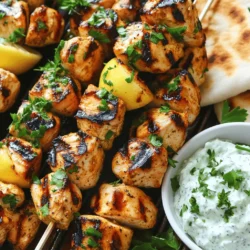 To make Easy Chicken Souvlaki, you need a few key items. These ingredients come together to create a tasty dish. Here’s what you’ll need: - 1 lb chicken breast, cut into 1-inch cubes - 3 tablespoons olive oil - 2 tablespoons lemon juice - 3 cloves garlic, minced - 1 teaspoon dried oregano - 1 teaspoon paprika - 1 teaspoon salt - ½ teaspoon black pepper - Skewers (wooden or metal) - Fresh parsley, chopped (for garnish) - Pita bread (for serving) - Tzatziki sauce (for serving) These ingredients are simple but pack a lot of flavor. You can find them at any grocery store. To take your Chicken Souvlaki to the next level, consider adding a few optional ingredients. These can give your dish a unique twist: - Red onion, cut into chunks - Bell peppers, cut into pieces - Yogurt, to mix with the marinade - Fresh herbs like mint or dill Feel free to mix and match these options. They can add extra freshness and fun to your meal. Using quality ingredients makes a difference. Fresh herbs enhance the flavor, while organic chicken is often tastier and healthier. When you choose fresh ingredients, your dish will shine. So, look for vibrant herbs and fresh chicken. Your taste buds will thank you! To start, you need to marinate the chicken. In a large bowl, mix together: - 3 tablespoons olive oil - 2 tablespoons lemon juice - 3 cloves garlic, minced - 1 teaspoon dried oregano - 1 teaspoon paprika - 1 teaspoon salt - ½ teaspoon black pepper This mix brings great flavor. Cut your chicken breast into 1-inch cubes and add it to the marinade. Toss the chicken well to coat each piece. Cover the bowl with plastic wrap. Place it in the fridge for at least 30 minutes. For even more flavor, you can let it marinate for up to 2 hours. While the chicken soaks up the flavors, get your grill or grill pan ready. Preheat it over medium-high heat. If you use wooden skewers, soak them in water for 30 minutes. This will help stop them from burning. If you have metal skewers, you can skip this step. After marinating, it’s time to skewer the chicken. Take the chicken pieces out of the bowl. Thread them onto the skewers. Leave a little space between each piece. This helps them cook evenly. Now comes the fun part! Place the skewers on the hot grill. Cook for about 12-15 minutes. Turn the skewers occasionally. You want them to get nice grill marks and be fully cooked. When done, let them rest for a couple of minutes. Garnish with fresh chopped parsley. Serve with warm pita bread and tzatziki sauce for dipping. Enjoy your homemade chicken souvlaki! For the full recipe, check out the details above. Marinating is key to tasty chicken souvlaki. Start with fresh chicken breast. Cut it into 1-inch cubes for even flavor. Use a mix of olive oil, lemon juice, and spices. I love adding minced garlic, oregano, and paprika. Make sure every piece of chicken is coated well. Cover the bowl and chill for at least 30 minutes. For more flavor, let it sit for up to 2 hours. Grilling souvlaki gives it a nice char. Preheat your grill to medium-high heat. If using wooden skewers, soak them in water for 30 minutes. This helps prevent burning. Thread the marinated chicken onto the skewers, leaving space between pieces. This helps them cook evenly. Grill for 12-15 minutes, turning often. Look for nice grill marks and ensure the chicken is cooked through. Let the skewers rest for a few minutes before serving. Serve your chicken souvlaki with warm pita bread. Add a side of tzatziki sauce for dipping. Garnish with chopped fresh parsley for color. You can also add sliced tomatoes, cucumbers, or onions. This adds crunch and freshness. Enjoy your meal with a side of Greek salad for a full feast. The flavors blend well and make your dish even better. For the full recipe, check the recipe section above. {{image_2}} You can switch out chicken for other proteins. Pork works great for souvlaki. Cut pork tenderloin into cubes, just like the chicken. Beef is another tasty option. Use sirloin or flank steak, cut into pieces. For a plant-based choice, try tofu. Firm tofu holds up well on the grill. Just make sure to press it first to remove excess water. You can change the flavor with different spices and herbs. Try adding cumin for a warm taste. Rosemary gives a nice twist too. If you like heat, sprinkle in some cayenne pepper. Fresh herbs, like dill or mint, can brighten the dish. Mix and match to find your favorite flavor combo! Sauces can change the whole meal. Tzatziki is classic, but garlic sauce is also delicious. Hummus pairs well too, offering a creamy texture. You can even try a spicy yogurt sauce for a kick. Serve your souvlaki with warm pita bread and a side of your favorite sauce for dipping. Check out the Full Recipe for more details! You can keep cooked chicken souvlaki in the fridge for about 3-4 days. Make sure to store it in an airtight container. This keeps the chicken fresh and safe to eat. If you notice any odd smell or color, it's best to throw it away. If you want to store chicken souvlaki for longer, freezing is a great option. First, let the chicken cool completely. Then, wrap it tightly in plastic wrap or place it in a freezer bag. You can freeze it for up to 3 months. When you’re ready to eat, thaw it overnight in the fridge. Reheat it in the oven or on a grill until hot. To keep your leftover chicken souvlaki tasty, avoid mixing it with sauces before storing. Instead, keep sauces separate until you eat. This helps maintain the flavors and textures. Always label your containers with the date. This way, you know when to use your leftovers for the best taste. Cut the chicken breast into 1-inch cubes. This size helps the chicken cook evenly. It also ensures that each piece is easy to thread onto skewers. You want to make sure they are not too small. Otherwise, they may dry out while cooking. Yes, you can use store-bought marinade for souvlaki. It saves time and still adds great flavor. Look for a marinade with similar flavors, like lemon, garlic, and oregano. Just remember to marinate for at least 30 minutes. This allows the flavors to soak into the chicken. Chicken souvlaki pairs well with warm pita bread and tzatziki sauce. You can also serve it with a Greek salad, rice, or roasted vegetables. These sides add freshness and balance to the meal. Feel free to mix and match to find your favorite combination. You can tell the chicken is done when it reaches 165°F (74°C). Use a meat thermometer for the most accurate reading. The outside should be golden brown with grill marks. If you cut into a piece, the meat should be white, not pink. For the full recipe, check out the detailed instructions above! You now know how to make easy chicken souvlaki. We covered the main and optional ingredients for great flavor. I shared steps for marinating, grilling, and serving your souvlaki. You learned some handy tips and fun variations for this dish. With careful storage, your leftovers will stay fresh. Enjoy experimenting with different proteins and sauces. Now, you can create a delicious meal that everyone will love. Happy cooking!