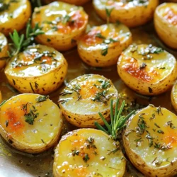 - 2 pounds baby potatoes, halved - 4 tablespoons olive oil - 4 cloves garlic, minced - 1 tablespoon fresh rosemary, chopped - 1 tablespoon fresh thyme leaves - 1 teaspoon paprika - Salt and pepper to taste When I make Herbed Garlic Roasted Potatoes, I love using baby potatoes. They are small and tender, making them perfect for roasting. Halving them allows the edges to crisp up nicely. Using olive oil adds a rich flavor and helps with browning. Garlic gives a warm, savory taste. Fresh rosemary and thyme bring out the best in these potatoes. Paprika adds a hint of smokiness, while salt and pepper balance it all. - Fresh parsley, chopped - Additional spices To finish off, I like to sprinkle fresh parsley on top. It adds a bright color and fresh taste. You can also use other spices if you want to switch it up. Consider adding a dash of chili powder for heat or some lemon zest for brightness. These little touches can make your dish stand out even more. For the full recipe, check out the detailed instructions on how to prepare this delightful side dish. First, preheat your oven to 425°F (220°C). This helps the potatoes cook evenly. Line a baking sheet with parchment paper. This makes cleanup easy and keeps the potatoes from sticking. Next, prepare the baby potatoes. Halve each potato. Choose firm potatoes for the best results. Discard any that seem soft or have blemishes. In a large bowl, mix the halved potatoes with olive oil. Add minced garlic, chopped rosemary, thyme, and paprika. Stir well to coat the potatoes. Now, season with salt and pepper. Use enough to enhance the flavor without overpowering it. Toss everything together until each potato gets a nice layer. Spread the potatoes in a single layer on the baking sheet. Roasting them this way ensures they get crispy. Roast for about 25-30 minutes. Toss the potatoes halfway through. This helps them cook evenly and get golden brown. Once they are done, take them out of the oven. They should look crispy on the outside. Sprinkle fresh parsley on top for a nice touch. Serve these herbed garlic roasted potatoes hot as a tasty side dish. For the complete guide, refer to the Full Recipe. To get crispy herbed garlic roasted potatoes, spread them in a single layer. This lets hot air flow around each piece. If the potatoes overlap, they will steam instead of roast. Toss them halfway through cooking for even crispiness. This helps brown all sides well, giving you that nice crunch. You can boost the flavor of your potatoes easily. Adding lemon zest brightens the dish. It gives a fresh and zesty kick. Feel free to mix in other herbs like oregano or basil for new tastes. You can also change the seasoning. Try adding garlic powder or chili flakes for a spicy twist. Experimenting with flavors keeps this dish fun and exciting. For more ideas, check the Full Recipe for variations you can try! {{image_2}} Using different types of potatoes can change the taste and texture of your dish. Red potatoes have smooth skin and a waxy texture. They hold their shape well during cooking. This makes them great for roasting. Yellow potatoes, like Yukon Golds, are creamy and buttery. They add a rich flavor to your meal. You can try both types to see which one you like better. - Red potatoes offer a firmer bite. - Yellow potatoes bring a creamier taste. Incorporating seasonal ingredients can make your herbed garlic roasted potatoes even better. Fresh herbs like basil, dill, or parsley can add new flavors. You can swap rosemary and thyme for these herbs based on what is fresh at the market. You can also add seasonal vegetables like carrots or bell peppers. Mix them in with the potatoes. This adds color and nutrition to your dish. - Use fresh herbs that are available. - Add seasonal veggies for extra taste and texture. Experiment with these variations to make your herbed garlic roasted potatoes unique. Check out the Full Recipe for more ideas! After enjoying your herbed garlic roasted potatoes, store any leftovers in the fridge. Place them in an airtight container. This keeps them fresh and tasty for up to three days. Make sure they cool down before sealing the container. If you want to keep them longer, you can freeze them. However, freezing may change their texture. For best taste, eat them within a few days. To enjoy your leftovers, reheating is key. The best way is to use an oven. Preheat your oven to 375°F (190°C). Spread the potatoes on a baking sheet, and heat for about 10-15 minutes. This helps restore their crispness. If you’re in a hurry, you can use a microwave. Heat them in a microwave-safe dish, covered, for 1-2 minutes. However, the microwave won't keep them as crispy. Remember, you want to maintain that great flavor and texture. For full details on making this dish, check out the Full Recipe. Roast herbed garlic potatoes for about 25 to 30 minutes. Check them at 25 minutes. The potatoes should be golden brown and crispy. You can toss them halfway through to ensure even cooking. This little step helps them brown nicely on all sides. Yes, you can prep these potatoes ahead of time. You can wash and cut the baby potatoes a day early. Just store them in water to keep them fresh. You can also mix the oil, garlic, and herbs in a bowl. Keep this mix in the fridge. When you are ready to cook, combine the potatoes and the mix. This way, you save time on busy days. These potatoes pair well with many dishes. They go great with grilled chicken or fish. You can also serve them with a fresh salad for a light meal. Try them alongside roasted vegetables for a colorful plate. They add a nice touch to any dinner table. For more meal ideas, check the Full Recipe! Herbed Garlic Roasted Potatoes are simple and tasty. We explored the main ingredients, like baby potatoes, garlic, and fresh herbs. You learned step-by-step how to prepare and roast them for the best flavor and texture. Remember the tips on achieving crispiness and enhancing flavors for your own twist. You can vary the recipe with different potato types or seasonal ingredients. Store leftovers well and reheat properly to keep them delicious. Enjoy making these potatoes as a side or a snack; they are sure to impress!