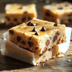 The base for these bars is simple and tasty. Here’s what you need: - 1 cup almond flour - 1/2 cup rolled oats - 1/2 cup creamy peanut butter (or almond butter) - 1/4 cup maple syrup - 1 teaspoon vanilla extract - 1/2 cup mini chocolate chips - 1/4 teaspoon salt These ingredients come together to create a smooth and yummy dough. Almond flour gives it a nice texture. Rolled oats add fiber and chewiness. Peanut butter provides creaminess and flavor. Maple syrup adds sweetness without refined sugar. Vanilla extract enhances the taste, while chocolate chips make it a treat. You can easily swap some ingredients if needed. If you don’t have almond flour, try oat flour or all-purpose flour. For a nut-free option, use sunflower seed butter instead of peanut butter. You can replace maple syrup with honey or agave nectar. It’s great to have choices based on what you have at home. Want to make these bars even better? Add some mix-ins! You can use: - 1/4 cup crushed nuts (like walnuts or almonds) - 1/4 cup dried fruit (like cranberries or raisins) These add-ins boost flavor and add texture. Feel free to get creative! You can also try adding a pinch of cinnamon or a scoop of protein powder for a twist. Mixing in different ingredients keeps it fun and interesting! If you want the full recipe, just follow the steps above. Making no bake cookie dough bars is easy and fun. You can prepare everything in just 10 minutes. First, gather all your ingredients. This includes almond flour, rolled oats, peanut butter, maple syrup, and chocolate chips. You will need a large bowl for mixing and an 8x8 inch baking dish. 1. Start by mixing almond flour, rolled oats, and salt in a large bowl. Stir well to combine. 2. Next, add creamy peanut butter, maple syrup, and vanilla extract. Mix until you get a thick dough. It should feel smooth but not sticky. 3. Now, gently fold in the mini chocolate chips. If you want, add crushed nuts or dried fruit for extra crunch. 4. Line your baking dish with parchment paper. Make sure some paper hangs over the sides for easy lifting later. 5. Spoon the cookie dough mixture into the dish. Press it down firmly and evenly. 6. Place the dish in the fridge for at least 1 hour. This helps the bars set up nicely. Once the bars are set, it’s time to cut them. Lift the bars out using the overhanging parchment paper. Use a sharp knife for neat cuts. You can cut them into squares or rectangles based on your preference. Serve them cold straight from the fridge. They taste best this way. Enjoy your no bake cookie dough bars! For the full recipe, check the earlier section. To get the best texture in your no-bake cookie dough bars, follow a few simple steps. Use almond flour and oats for a great base. Make sure to mix the dry and wet ingredients well. You want a thick dough, but not too dry. If the dough feels crumbly, add a bit more maple syrup or nut butter. This little trick keeps the bars soft and chewy. Many first-time bakers run into some common issues. One mistake is not chilling the bars long enough. They need at least one hour in the fridge to set properly. Another issue can be mixing the ingredients too much. If you overmix, the bars can turn out tough. Gently fold in the chocolate chips to keep a nice, smooth texture. Lastly, always line your pan with parchment paper. This makes it easy to lift out the bars later. You can easily switch things up to suit your taste. Add a pinch of cinnamon for a warm flavor. If you like crunch, toss in some crushed nuts or dried fruit. These add-ins not only change the taste but also improve the texture. You can even swap out the chocolate chips for white chocolate or butterscotch chips. This simple change can make your bars feel new and exciting. For the full recipe, check the earlier section. {{image_2}} You can mix up the flavors of your no-bake cookie dough bars easily. Try using different nut butters, like cashew or sun butter, for a new taste. Swap the mini chocolate chips for chopped dark chocolate or white chocolate for a sweet twist. You can also add spices like cinnamon or cocoa powder for extra flavor. If you enjoy fruit, mix in dried cherries or cranberries for a fruity touch. The options are endless, and you can create something unique each time. Making these bars vegan is simple. Just use maple syrup and almond flour, which are both plant-based. Choose a nut butter that has no added ingredients to keep it clean. For a gluten-free version, ensure your oats are certified gluten-free. This way, everyone can enjoy these tasty treats without worry. You can cater to many diets with just a few swaps. Toppings can make your bars even more fun. Try drizzling melted chocolate on top for a sweet finish. You can also sprinkle crushed nuts or coconut flakes for texture. If you want layers, press half the mixture into the pan, add a layer of chocolate chips, and then top it with the rest of the dough. This creates a delightful surprise in every bite. Each addition adds flavor and makes them look even better. For the complete recipe, check out the Full Recipe section. To keep your no bake cookie dough bars fresh, store them in an airtight container. This simple step helps prevent them from drying out. Place a piece of parchment paper between layers if stacking. This keeps them from sticking together. Always make sure the bars are completely cooled before storing. These bars last up to one week in the fridge. They also freeze well for up to three months. To freeze, wrap each bar in plastic wrap, then place in a freezer bag. When you're ready to enjoy, thaw them in the fridge overnight. This keeps the texture nice and soft. If the bars seem a bit firm after storage, let them sit at room temp for a bit. You can also warm them slightly in the microwave for 10-15 seconds. This helps revive their softness. Enjoy them as they are, or add a sprinkle of chocolate chips for extra yum. Yes, you can use other nut butters. Almond butter and cashew butter work well. Sunflower seed butter is a great nut-free option. Each nut butter adds its own taste and texture. You can even mix them for fun flavors. Just ensure the nut butter is smooth for best results. These bars need to chill for at least one hour. This helps them set properly. If you want firmer bars, chill them longer. You can leave them in the fridge overnight if you prefer. Just cover the dish with plastic wrap to keep them fresh. Cutting these bars is easy with a few steps. First, lift them out of the dish using the parchment paper. Place them on a cutting board. Use a sharp knife for clean cuts. Wipe the knife with a damp cloth between cuts for neat squares. This keeps your bars looking great. Enjoy them fresh or store leftovers in the fridge. For the full recipe, check out the detailed steps above. You learned how to make no bake cookie dough bars from scratch. We covered the key ingredients, tips for mixing, and ways to enhance flavor. You can also find storage guidelines and answers to common questions. Now, get creative with variations and make these bars your own! Enjoy your tasty treats and share them with friends. These bars are simple, fun, and sure to satisfy your sweet tooth.