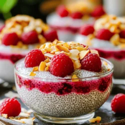 For this delightful treat, you need a few key ingredients. Each one plays a special role in the flavor and texture of your pudding. Here’s what you’ll need: - Coconut milk - Chia seeds - Maple syrup (or honey) - Vanilla extract - Fresh raspberries - A pinch of salt - Toasted coconut flakes Getting the measurements right is important for success. Here’s what you need for the perfect pudding: - 1 cup coconut milk (canned or carton) - 1/4 cup chia seeds - 2 tablespoons maple syrup (or honey) - 1 teaspoon vanilla extract - 1 cup fresh raspberries (plus extra for garnish) - A pinch of salt - Toasted coconut flakes for topping Each ingredient brings its own health perks. Let’s break them down: - Coconut milk offers healthy fats and gives creaminess. - Chia seeds are full of fiber and omega-3 fatty acids. - Maple syrup provides a natural sweet taste and some nutrients. - Vanilla extract adds flavor and can improve mood. - Fresh raspberries are rich in vitamins and antioxidants. - Salt enhances flavor and balances sweetness. - Toasted coconut flakes add crunch and fiber. By using these ingredients, you not only create a tasty treat but also enjoy health benefits. This simple and delicious recipe makes it easy to love healthy eating! If you want to dive deeper into the recipe, check out the Full Recipe for more details. To make raspberry coconut chia pudding, start by mixing the ingredients. In a bowl, combine: - 1 cup coconut milk - 1/4 cup chia seeds - 2 tablespoons maple syrup (or honey) - 1 teaspoon vanilla extract - A pinch of salt Whisk these well until they blend smoothly. After that, let the mixture sit for 10 minutes. This step helps the chia seeds absorb the liquid. Then, whisk again to break any clumps. Next, cover the bowl and place it in the fridge. Chill for at least 4 hours, or overnight if you can wait. This makes the pudding thick and creamy. Once ready, stir it well for an even texture. Now, layer the pudding in bowls and add fresh raspberries on top. Finish with toasted coconut flakes for a delightful crunch. For the best texture, use full-fat coconut milk. It gives the pudding a rich and creamy feel. Whisking after 10 minutes is key to keeping the chia seeds from clumping. If your pudding is too thick, add a splash of coconut milk to loosen it up. If it’s too runny, give it more time to chill. The chia seeds will continue to absorb liquid, thickening the pudding as it sits. Prep time is just 10 minutes, but plan for 4 hours of chilling. This recipe makes enough for four servings. Serve it fresh and chilled as a snack or dessert. You can also enjoy it for breakfast! Add extra raspberries on top for color and flavor. If you want to mix things up, try pairing it with granola or nuts. For the full recipe, check out the complete details. When making raspberry coconut chia pudding, avoid using too much liquid. The chia seeds need room to absorb. If you add too much coconut milk, the pudding will be runny. Also, give the chia seeds enough time to soak. If you skip the chilling time, your pudding won't have the right texture. Be sure to whisk the mix well to prevent clumps. For a richer flavor, try toasting the coconut flakes before using them. This adds a nice crunch and depth. You can also blend the raspberries into a sauce for a sweet drizzle on top. If you like a bit of zing, add a splash of lemon juice or zest. This brightens the flavors nicely. To make this recipe, gather a few simple tools. You'll need a mixing bowl and a whisk for combining the ingredients. A measuring cup and spoons ensure you get the right amounts. Use a spatula for serving and layering your pudding. Lastly, grab some storage containers for the fridge. These tools will help you create the perfect raspberry coconut chia pudding. For the full recipe, check out the provided details above. {{image_2}} You can mix up the flavors in your pudding. Try using mango or passion fruit instead of raspberries. Both fruits add a bright and tropical twist. You can also use berries like blueberries or strawberries, which pair well with coconut. For a chocolatey touch, add cocoa powder or chocolate chips. This fun variation opens up many taste options. This recipe is already dairy-free and vegan. You can swap coconut milk with almond or oat milk if you prefer. Just make sure the milk is unsweetened. Use maple syrup for sweetness, as it is vegan-friendly. If you want a creamier texture, try cashew milk. It works great in pudding and keeps it rich. Seasonal fruits can enhance your pudding. In summer, use fresh peaches or plums. In fall, try some pumpkin puree with cinnamon. For winter, consider using sliced citrus fruits like oranges or grapefruits. Each season brings new flavors. Adjust your toppings to match, like using nuts or spices that fit the time of year. This keeps your pudding fresh and fun all year long. Store your raspberry coconut chia pudding in an airtight container. This keeps it fresh and tasty. Place it in the refrigerator right after making it. Make sure the lid is on tight. If you have leftovers, they can stay in the fridge. Raspberry coconut chia pudding lasts about 4 to 5 days in the fridge. To keep it at its best, avoid adding toppings until you serve it. This keeps the texture nice and fresh. Always check for any off smells or changes in color. If it looks or smells strange, toss it out. Chia pudding is best served cold. If you want to refresh it, add a splash of coconut milk. This will help bring back its creamy texture. Stir well to mix. You can also top it with fresh berries or coconut flakes for extra flavor. Enjoy it chilled for a tasty treat. For the full recipe, refer back to the main article. Yes, you can use frozen raspberries. They work well in this recipe. Just thaw them first. This helps to release their flavor. They can be a bit softer than fresh ones, but they still taste great. If you want a smoother pudding, blend the thawed raspberries before adding them. Chia pudding lasts for about five days in the fridge. Store it in an airtight container. This keeps it fresh and tasty. If you see excess liquid, stir it well before eating. The chia seeds may absorb more liquid over time, so it may thicken. Yes, you can make it sugar-free. Use a sugar substitute like stevia or erythritol. You can also skip the sweetener entirely. The natural sweetness of the raspberries often suffices. Adjust to your taste. This way, you can enjoy your treat without added sugar. For the full recipe, check the details above. In this post, we covered how to make Raspberry Coconut Chia Pudding. We explored key ingredients, their measurements, and their health benefits. You learned step-by-step directions, along with tips for great results. We shared tricks to avoid common mistakes and ways to spice up flavors. Lastly, we discussed how to store your pudding for freshness. Chia pudding is easy and fun to make. I encourage you to try it! Enjoy your delicious creation and its health benefits!