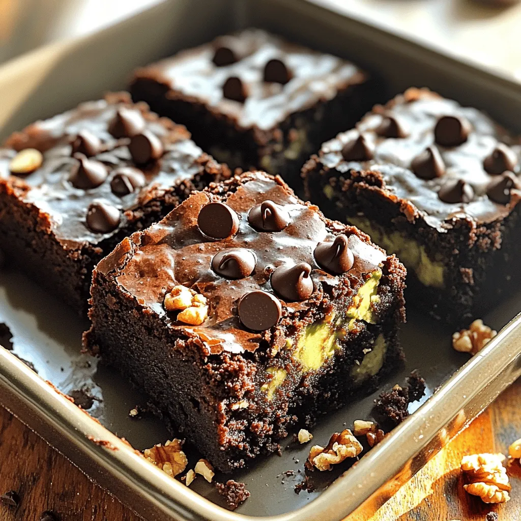 - 1 ripe avocado, mashed - 1 cup unsweetened cocoa powder - 1 cup maple syrup - 1/2 cup almond butter (or any nut butter) - 1 teaspoon vanilla extract - 1/2 teaspoon baking soda - 1/4 teaspoon salt - 1/2 cup dark chocolate chips (dairy-free if desired) - 1/4 cup chopped walnuts Avocado adds healthy fats and fiber. It makes these brownies creamy and rich. Cocoa powder gives a deep chocolate flavor. It is low in sugar and high in antioxidants. Maple syrup acts as a natural sweetener. It offers minerals like manganese and zinc. Almond butter provides protein and healthy fats. It also adds a nutty taste. Dark chocolate chips bring sweetness and richness. Choose dairy-free chips for a vegan option. Walnuts add crunch and omega-3 fatty acids. They boost heart health and flavor. For full details, check the Full Recipe. To start, gather your ingredients. You will need: - 1 ripe avocado, mashed - 1 cup unsweetened cocoa powder - 1 cup maple syrup - 1/2 cup almond butter - 1 teaspoon vanilla extract - 1/2 teaspoon baking soda - 1/4 teaspoon salt - 1/2 cup dark chocolate chips - 1/4 cup chopped walnuts (optional) Next, preheat your oven to 350°F (175°C). Grease an 8x8-inch baking dish or line it with parchment paper. This helps with easy removal later. In a large bowl, combine the mashed avocado, cocoa powder, maple syrup, almond butter, and vanilla extract. Use a whisk or fork to blend until smooth. It should look creamy and rich. Now, add the baking soda and salt. Stir until everything is mixed well. Make sure there are no lumps from the cocoa powder. At this point, fold in the dark chocolate chips and walnuts, if you choose to add them. This adds texture and flavor. Pour your brownie batter into the prepared dish. Spread it evenly with a spatula. This helps them bake uniformly. Bake in the preheated oven for 20 to 25 minutes. To check if they are done, insert a toothpick in the center. It should come out clean or with a few moist crumbs. If you see wet batter, they need more time. After baking, let the brownies cool in the pan for at least 10 minutes. This step is key to making them fudgy. Then, transfer them to a wire rack to cool completely. Once cool, cut them into squares. You can serve them as is or with a scoop of ice cream on the side. Enjoy your fudgy avocado brownies! You can find the full recipe for more details. To get super fudgy brownies, use ripe avocados. They give moisture and richness. Mash the avocado well until it is smooth. Mix it with the cocoa powder and maple syrup. This combo creates a thick batter. Do not overbake your brownies; check them at 20 minutes. A toothpick should come out with a few crumbs, not clean. This keeps them moist and soft. One common mistake is not mashing the avocado enough. If there are lumps, the brownies will not be smooth. Another mistake is using too much cocoa powder. Stick to one cup for the best texture. Avoid opening the oven too often while baking. This can let heat out and affect the bake time. Lastly, don't skip the salt. It enhances the flavors and balances the sweetness. These brownies pair well with vanilla ice cream. The cold ice cream contrasts nicely with the warm brownies. You can also serve them with fresh berries. The tartness of the berries adds a nice touch. For a more decadent treat, drizzle melted chocolate on top. A sprinkle of sea salt can elevate the flavor too. Enjoy these brownies with a cup of coffee or tea for a cozy snack. For the complete recipe, check out the [Full Recipe]. {{image_2}} You can switch up the nut butter in these fudgy avocado brownies. Almond butter works great, but peanut butter adds a nice twist. Cashew butter gives a creamy texture. Sunflower seed butter is a good choice for nut-free diets. Each nut butter changes the flavor just a bit. Choose one based on what you like best! These brownies can easily be made dairy-free and vegan. Use dairy-free chocolate chips for that rich taste. You can also swap maple syrup for agave syrup if you prefer. This keeps your brownies sweet and vegan-friendly. With these swaps, everyone can enjoy a slice. Adding spices or other ingredients can make your brownies unique. A pinch of cinnamon adds warmth and depth. For a fun twist, try a splash of espresso for a mocha flavor. You can also mix in nuts or dried fruit for added texture. Make it your own to suit your taste! For the full recipe, check out the details above. To keep your fudgy avocado brownies fresh, store them in an airtight container. Place parchment paper between layers to avoid sticking. You can leave them at room temperature for up to three days. If you want them to last longer, refrigeration is a great option. Just make sure they are well-sealed to prevent drying out. You can freeze these brownies for later enjoyment. First, cut them into squares. Wrap each square tightly in plastic wrap. Then, place the wrapped brownies in a freezer bag or container. They can stay frozen for up to three months. When you’re ready to eat them, simply thaw them in the fridge overnight. For the best taste, reheat your brownies. Preheat your oven to 350°F (175°C). Place the brownies on a baking sheet. Heat them for about 5-10 minutes, or until warm. You can also microwave them for 10-15 seconds for a quick warm-up. This will make the chocolate chips gooey again, enhancing their fudgy texture. Enjoy your brownies fresh and warm! For the full recipe, just refer to the section above. Yes, you can use a different type of avocado if needed. The key is to pick a ripe avocado. A ripe avocado gives the best texture and flavor. You can also use Hass avocados, but any variety will work. Just make sure it is soft and easy to mash. This will help your brownies stay fudgy and moist. Yes, these brownies are gluten-free! The recipe does not use any flour. Instead, we rely on cocoa powder and nut butter for texture. This makes them perfect for gluten-free eaters. Always check the nut butter label to ensure it is gluten-free. This way, everyone can enjoy these tasty brownies. Fudgy brownies can last up to one week when stored well. Keep them in an airtight container at room temperature. If you want to keep them fresh longer, store them in the fridge. You can also freeze brownies for up to three months. Just wrap them tightly in plastic wrap and then in foil. When you're ready to eat them, let them thaw at room temperature. For more tips, check the Full Recipe above. This blog post covered everything you need for fudgy avocado brownies. We explored key ingredients and their nutrition. You learned step-by-step how to prepare, bake, and serve them. I shared tips for best results and common mistakes to avoid. We also discussed fun variations and storage tips. These brownies bring joy and healthy ingredients together. Enjoy baking your next batch and impress everyone with your skills!