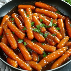 - 1 pound baby carrots - 4 tablespoons unsalted butter - 1/4 cup brown sugar, packed - 1/2 teaspoon cinnamon - 1/4 teaspoon nutmeg - 1/4 cup vegetable broth or chicken broth - Salt and pepper to taste - Fresh parsley, chopped (for garnish) Baby carrots are sweet and tender. They cook evenly and look great on a plate. Unsalted butter gives the dish a rich flavor. Brown sugar adds sweetness and a nice glaze. Cinnamon and nutmeg bring warmth and depth to the dish. You can use either vegetable or chicken broth for added flavor. Adjust salt and pepper to make it just right for your taste. Fresh parsley adds color and a fresh taste. If you don't have baby carrots, you can cut regular carrots into smaller pieces. Use margarine or olive oil instead of butter if you want a dairy-free option. For brown sugar, you can use white sugar mixed with a bit of molasses. If you want a spicier kick, add a pinch of ginger. You can skip the broth and use water, but the flavor won’t be as rich. Check the [Full Recipe] for more details on how to make this dish truly yours! To start, gather your ingredients. You need baby carrots, butter, brown sugar, cinnamon, nutmeg, broth, salt, and pepper. Fresh parsley adds color and flavor at the end. Rinse the carrots under cold water. Pat them dry with a clean towel. This helps them cook evenly. 1. In a large skillet, melt the butter over medium heat. 2. Once the butter is melted, add the baby carrots. Sauté for about 5 minutes. Stir them occasionally until they soften a bit. 3. Sprinkle the brown sugar, cinnamon, and nutmeg over the carrots. Stir well to coat them evenly. This gives a sweet flavor. 4. Pour in the vegetable or chicken broth. Bring the mixture to a simmer. 5. Reduce the heat to low and cover the skillet. Let the carrots cook for 10-15 minutes. Stir occasionally. They should be tender and the glaze thick. 6. Season with salt and pepper to taste. Adjust as needed for your liking. 7. Remove the skillet from heat and let it cool for a minute. 8. Garnish with freshly chopped parsley before serving. Serve these brown sugar glazed carrots as a side dish. They pair well with chicken, turkey, or pork. You can also enjoy them with rice or mashed potatoes. For a festive touch, add them to your holiday table. They look beautiful and taste even better. For the full recipe, check the earlier section. To make the best brown sugar glazed carrots, start with fresh baby carrots. They have a sweet flavor and tender texture. Use unsalted butter for a rich taste. Melt the butter in a large skillet over medium heat. Add the carrots and sauté them for about five minutes. This step helps them soften. Then, sprinkle the brown sugar, cinnamon, and nutmeg. This mix gives a warm sweetness. Pour in the broth and simmer until the carrots are tender. This creates a lovely glaze that sticks to the carrots. Avoid using too much heat. High heat can burn the butter and sugar. Also, don’t skip stirring. Stirring helps coat the carrots evenly. If you overcook the carrots, they can become mushy. Aim for tender but firm. Finally, taste before serving. Adjust salt and pepper for the best flavor. You can make these carrots ahead of time. Prepare them as directed, then cool and store in the fridge. They stay fresh for up to three days. When you are ready to serve, reheat in a skillet over low heat. Add a splash of broth to help revive the glaze. This makes it easy to enjoy a sweet and simple side dish any day. For the full recipe, check the details in the previous section. {{image_2}} You can make brown sugar glazed carrots even better. Try adding fresh garlic for a savory twist. A splash of orange juice gives a bright taste. You can also use maple syrup instead of brown sugar. This change adds a deeper flavor. For a spicy kick, sprinkle in some cayenne pepper. Each choice makes this dish special. Carrots are great, but you can add more veggies too. Sweet potatoes work well with the glaze. They give a lovely color and flavor. You can also use parsnips or butternut squash. These options add a unique taste and texture. Mixing different veggies makes it fun and colorful. If you follow a special diet, you can still enjoy this dish. For a vegan option, use plant-based butter. Use vegetable broth to keep it vegan-friendly. If you're low on sugar, try using a sugar substitute. This recipe is flexible to fit your needs. Adjusting it helps everyone enjoy this tasty side. You can store leftover brown sugar glazed carrots in the fridge. Place them in an airtight container. They will stay fresh for up to four days. Make sure to let them cool before sealing. This helps keep the moisture in check. If you want to freeze them, use a freezer-safe container. First, allow the carrots to cool completely. You can freeze them for up to three months. When ready to eat, thaw them overnight in the fridge. This keeps the texture nice. To reheat, use the microwave or a skillet. If using a skillet, add a splash of water or broth. Heat over low until warm. Stir occasionally to avoid burning. This helps bring back their glaze and flavor. For a quick method, the microwave works well too. Just heat in short bursts and stir them often. Enjoy your sweet side dish again! Brown sugar glazed carrots can last for about 3 to 5 days in the fridge. Store them in an airtight container. This keeps them fresh and tasty. If you want to keep them longer, you can freeze them. Just make sure they are cooled before freezing. Yes, you can use frozen carrots. They work well in this recipe. Just remember, frozen carrots are often softer than fresh ones. You may need to adjust the cooking time. Check for tenderness often while cooking. Brown sugar glazed carrots pair well with many dishes. They go great with roasted chicken or glazed ham. You can also serve them with steak or pork chops. For a vegetarian meal, try them with quinoa or brown rice. They add a sweet touch to any plate. For more ideas, check out the Full Recipe. In this blog post, we explored how to make delicious brown sugar glazed carrots. We covered key ingredients, step-by-step cooking instructions, and helpful tips to perfect your dish. I shared variations to suit different tastes and ways to store your leftovers. As you prepare these carrots, remember simple adjustments can enhance your dish. Embrace your creativity in the kitchen. Enjoy the journey of making this tasty side!