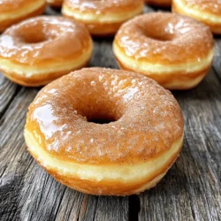 To make these baked cinnamon sugar donuts, you will need: - 1 cup all-purpose flour - 1/2 cup granulated sugar - 1 teaspoon baking powder - 1/2 teaspoon baking soda - 1/4 teaspoon salt - 1 teaspoon ground cinnamon - 1/2 cup buttermilk (or regular milk with 1/2 teaspoon vinegar added) - 1/4 cup unsweetened applesauce - 1 large egg - 2 tablespoons melted butter - 1 teaspoon vanilla extract - 1/4 cup granulated sugar (for coating) - 1 tablespoon ground cinnamon (for coating) You can swap some ingredients if needed. Here are some ideas: - For buttermilk, mix regular milk with vinegar or lemon juice. - If you don’t have applesauce, use mashed banana or yogurt. - You can replace the egg with a flax egg (1 tablespoon ground flaxseed + 2.5 tablespoons water). - Use coconut oil instead of melted butter for a dairy-free option. - If you want a gluten-free version, use a gluten-free flour blend. Each donut has about: - Calories: 130 - Protein: 2g - Carbohydrates: 20g - Fat: 5g - Fiber: 0.5g - Sugar: 8g These donuts are a tasty treat that fits into a balanced diet. Enjoy them fresh for a fun snack! Start by preheating your oven to 350°F (175°C). This step is key for even baking. Next, grease your donut pan with non-stick spray. This helps the donuts come out easily once baked. In a large bowl, combine the dry ingredients. Add 1 cup of all-purpose flour, 1/2 cup of granulated sugar, 1 teaspoon of baking powder, 1/2 teaspoon of baking soda, 1/4 teaspoon of salt, and 1 teaspoon of ground cinnamon. Whisk these together until they are well mixed. This ensures the flavors blend perfectly. In another bowl, mix the wet ingredients. Whisk together 1/2 cup of buttermilk, 1/4 cup of unsweetened applesauce, 1 large egg, 2 tablespoons of melted butter, and 1 teaspoon of vanilla extract. Make sure it's smooth. This mixture adds moisture and flavor to your donuts. Carefully pour the wet mix into the dry mix. Stir gently just until combined. You want to keep some lumps; do not overmix. This keeps your donuts light and fluffy. Transfer the batter to a piping bag or a zip-lock bag with a corner cut off. Pipe the batter into the donut pan, filling each cavity about 2/3 full. Place the donut pan in your preheated oven. Bake for about 10-12 minutes. You can check if they are done by inserting a toothpick in the center. If it comes out clean, they are ready. Let them cool for a few minutes in the pan. Then, move them to a wire rack to cool completely. While your donuts cool, make the cinnamon sugar coating. In a small bowl, mix together 1/4 cup of granulated sugar and 1 tablespoon of ground cinnamon. This adds a sweet and spicy finish to your donuts. Once your donuts are cool enough to handle, roll each one in the cinnamon sugar mix. Make sure they are fully coated for the best taste. For the best experience, serve them warm. If you have leftovers, store them in an airtight container for a few days. Enjoy your fluffy, sweet treats! To make perfectly fluffy donuts, use fresh ingredients. Stale baking powder can ruin your rise. I recommend mixing your dry ingredients well to avoid lumps. When combining wet and dry, mix just until combined. Overmixing can lead to tough donuts. Filling the donut pan about two-thirds full allows space for rising. Finally, avoid opening the oven door too soon. This can cause your donuts to sink. One common mistake is using too much flour. Always measure flour correctly by spooning it into the cup and leveling it off. Another mistake is not greasing the donut pan well. Donuts can stick, making removal hard. Also, don’t skip the cooling time. Hot donuts can break apart when rolled in cinnamon sugar. Lastly, ensure your oven is at the right temperature. An oven thermometer can help check accuracy. Using a piping bag makes filling your donut pan easy and neat. If you don’t have one, a zip-lock bag works too. Just cut a small corner off the bag to create a piping tip. Fill the bag with batter, and squeeze gently to pipe into the pan. Start at the center and move outward. This method helps create even shapes. Practice makes perfect, so don’t worry if it’s not perfect the first time! {{image_2}} You can make pumpkin spice cinnamon sugar donuts easily! Just add 1/2 cup of pumpkin puree to the wet mix. Also, increase the ground cinnamon to 1 1/2 teaspoons for that cozy flavor. This gives your donuts a warm, fall taste. Serve these with a cup of coffee for a perfect treat. If you want a sweet glaze instead of cinnamon sugar, mix 1 cup of powdered sugar with 2 tablespoons of milk. Drizzle this over your cooled donuts. For more flavor, add a splash of vanilla extract. This will give your donuts a shiny finish and a sweet kick. For chocolate frosted donuts, melt 1 cup of semi-sweet chocolate chips. Once your donuts cool, dip the tops in the melted chocolate. Let the chocolate set for a few minutes. You can sprinkle some chocolate shavings on top for extra fun. This adds a rich taste that chocolate lovers will adore. To keep your baked cinnamon sugar donuts fresh, store them in an airtight container. This helps prevent them from drying out. You can also wrap them tightly in plastic wrap. Make sure they cool before you store them. If you want to keep them longer, place them in the fridge. When stored properly, these donuts can last about 3 to 5 days at room temperature. If you refrigerate them, they can stay fresh for up to a week. Just remember, the sooner you eat them, the better they will taste! To enjoy your donuts warm again, preheat your oven to 350°F (175°C). Place the donuts on a baking sheet for about 5 minutes. This warms them up and keeps them fluffy. You can also use a microwave, but be careful. Heat them in 10-second bursts to avoid making them tough. Enjoy your warm, fluffy treats! Yes, you can make these donuts vegan. To do this, replace the egg with a flax egg. Mix one tablespoon of ground flaxseed with three tablespoons of water and let it sit for five minutes. You can also use plant-based milk instead of buttermilk. If you don't have buttermilk, mix regular milk with vinegar. Add half a teaspoon of vinegar to half a cup of milk. Let it sit for five minutes. This will create a similar tangy flavor. You can also use almond milk or soy milk with vinegar for a dairy-free option. To check if the donuts are done, insert a toothpick in the center. If it comes out clean, the donuts are ready. They should also look slightly golden. If they are still wet, bake for another minute or two. Yes, you can freeze these donuts. Once they are cool, place them in an airtight container or a freezer bag. They can last up to three months in the freezer. To enjoy, thaw them at room temperature or reheat in the oven. Yes, these baked donuts are generally healthier than fried ones. Baking uses less oil, which reduces calories and fat. Plus, the recipe includes applesauce, which adds moisture and sweetness without extra sugar. We covered the essential steps for making delicious donuts. You learned about the key ingredients, how to mix them, and baking tips. We explored different variations and ways to store your treats. With these details, you'll avoid common mistakes and achieve fluffy donuts every time. Enjoy making these treats for yourself and friends. Happy baking!