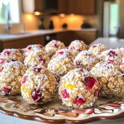 Creating these Cranberry Orange Energy Bites is simple. You just need a few key ingredients. Here’s the detailed list: - 1 cup rolled oats - 1/2 cup almond butter - 1/2 cup honey or maple syrup - 1/2 cup chopped dried cranberries - Zest of 1 orange - 1/4 cup freshly squeezed orange juice - 1/4 cup unsweetened shredded coconut - 1/4 teaspoon cinnamon - Pinch of salt - Optional: 1/4 cup chia seeds or flaxseeds Each ingredient has a purpose. The oats give a hearty base. Almond butter adds creaminess and protein. Honey or maple syrup brings sweetness. Dried cranberries add chewiness and a tart flavor. The orange zest and juice brighten the bites. Coconut gives a nice texture, while cinnamon adds warmth. If you want to boost nutrition, consider adding chia seeds or flaxseeds. These small seeds pack fiber and omega-3s. You can mix and match based on your taste or what's in your pantry. Enjoy the fun of making these bites your own! 1. Combine dry ingredients in one bowl Start by taking a large mixing bowl. Add 1 cup of rolled oats, 1/2 cup of chopped dried cranberries, and 1/4 cup of shredded coconut. Sprinkle in 1/4 teaspoon of cinnamon and a pinch of salt. If you want a health boost, add 1/4 cup of chia seeds or flaxseeds. Mix these dry ingredients well until they are evenly distributed. 2. Mix wet ingredients in another bowl In a separate bowl, mix together 1/2 cup of almond butter, 1/2 cup of honey or maple syrup, 1/4 cup of freshly squeezed orange juice, and the zest of 1 orange. Stir this mixture until it is smooth and well combined. 3. Combine both mixtures and form bites Pour the wet mixture into the bowl with the dry ingredients. Stir everything together until it is fully combined. The mixture should feel sticky. Using your hands, scoop out small amounts and roll them into balls about 1 inch in diameter. 1. Refrigerate energy bites Place the energy bites on a baking sheet lined with parchment paper. Refrigerate them for at least 30 minutes. This helps them firm up and hold their shape. 2. Tips for serving and presentation Serve the energy bites on a decorative platter. For an extra touch, sprinkle some shredded coconut around them. You can also package these bites in small bags to give as healthy snack gifts. Enjoy your tasty and nutritious snacks! - Achieving the right texture: To get the right texture, make sure your mixture is sticky. Mix the wet and dry ingredients well. If it feels too dry, add a little more orange juice or almond butter. This helps the bites hold together. - Adjusting sweetness levels: You can tweak the sweetness to your taste. If you like it sweeter, add more honey or maple syrup. If you prefer less sweetness, use less honey or maple syrup. Always taste as you mix! - Overmixing the ingredients: Do not overmix your ingredients. Mix just until combined. Overmixing can make your bites tough. You want a nice, soft texture. - Not chilling long enough: Chilling the bites is key. If you don’t chill them long enough, they won’t hold their shape. Aim for at least 30 minutes in the fridge. This makes them firm and perfect for snacking. {{image_2}} You can switch up the almond butter in this recipe. Try peanut butter or cashew butter. Each nut butter gives a unique taste. For dried fruits, swap cranberries for raisins or apricots. You can even use chopped dates for a sweeter bite. This gives your energy bites a whole new flavor. Want to make your energy bites even healthier? Add protein powder to the mix. A scoop of your favorite powder can boost protein levels. This helps keep you full longer. You can also add seeds or nuts. Chia seeds and flaxseeds work well for extra fiber. If you like crunch, try walnuts or pecans. These boosts make your snack more nutritious and tasty! To keep your Cranberry Orange Energy Bites fresh, store them in an airtight container. Place the container in the fridge. This keeps them cool and tasty. For longer storage, you can freeze the energy bites. Just place them in a freezer-safe bag. Make sure to remove as much air as possible. This helps prevent freezer burn. In the fridge, these energy bites last about a week. After that, they may lose flavor and texture. If frozen, they can stay good for up to a month. To enjoy, simply take a few out and let them thaw in the fridge. Avoid refreezing them to keep the best taste and texture. Can I use fresh cranberries instead of dried? No, fresh cranberries are too tart. Dried cranberries offer sweetness and chewiness. If you want to use fresh cranberries, first dry them, or consider adding a bit of extra sweetener to balance the tartness. How do I make these energy bites vegan? To make these bites vegan, swap honey for maple syrup. Almond butter is already vegan. Ensure your oats and any other ingredients are also vegan-friendly. What can I substitute for almond butter? If you need a substitute, try peanut butter or sunflower seed butter. Both can give the same creamy texture. Adjust the flavor slightly by picking a nut or seed butter you enjoy. Can these bites be made ahead of time? Yes! You can prepare these bites ahead of time. They keep well in the fridge for about a week. You can also freeze them for up to a month. Just thaw them before you eat! You now know how to make delicious cranberry orange energy bites. We covered the best ingredients, detailed steps, and handy tips. Remember to chill your bites for the best texture. Feel free to get creative with flavors or storage methods. These energy bites are easy to make and perfect for snacks. Enjoy your tasty treats, and share them with friends!