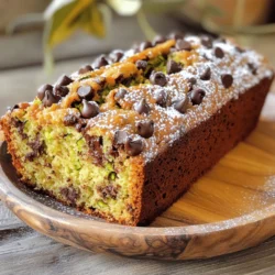 To make chocolate chip zucchini bread, gather these key items: - 2 cups grated zucchini (about 2 medium zucchini) - 1 cup all-purpose flour - 1 cup whole wheat flour - 1 teaspoon baking soda - 1 teaspoon baking powder - 1 teaspoon salt - 1 teaspoon ground cinnamon - 1/2 teaspoon nutmeg - 3/4 cup granulated sugar - 1/4 cup brown sugar, packed - 1/2 cup vegetable oil (or melted coconut oil) - 3 large eggs - 2 teaspoons vanilla extract - 1 cup semi-sweet chocolate chips - 1/2 cup chopped walnuts (optional) These ingredients help create a rich flavor and texture. The zucchini adds moisture. The two types of flour lend a soft crumb. The sugars give sweetness and depth. The spices, like cinnamon and nutmeg, bring warmth. Chocolate chips add sweetness and fun. If you like, toss in walnuts for crunch. You can change some ingredients if needed. Use applesauce instead of oil for a lighter bread. Swap the all-purpose flour for almond or oat flour for gluten-free options. You can reduce the sugar if you want less sweetness. If you prefer dark chocolate, use dark chocolate chips instead. Feel free to mix it up! Grate the zucchini using a box grater or a food processor. I like to use medium-sized zucchini for this recipe. After grating, place the zucchini in a clean kitchen towel. Squeeze the towel to remove excess water. This step is key for a good loaf. Too much moisture can make the bread soggy. Once done, set the zucchini aside. First, preheat your oven to 350°F (175°C). Grease a 9x5 inch loaf pan or use parchment paper. In a medium bowl, mix the all-purpose flour, whole wheat flour, baking soda, baking powder, salt, cinnamon, and nutmeg. Whisk until combined. In a large bowl, combine granulated sugar, brown sugar, and vegetable oil. Mix well. Add the eggs one at a time, mixing after each one. Then, stir in the vanilla extract. Next, add the grated zucchini to this mixture and stir until it's all combined. Now, gradually add the dry mixture into the wet mixture. Be gentle and fold it in; the batter should remain a bit lumpy. Finally, add in the semi-sweet chocolate chips. If you like, you can also fold in the chopped walnuts. Make sure everything is evenly mixed before moving to the next step. To keep your zucchini bread moist, always squeeze out the extra water from the grated zucchini. This step is key. If you skip it, your bread may turn out soggy. Use a clean kitchen towel for this. The zucchini adds moisture, but too much water is not good. Incorporate the wet ingredients gently. This helps keep the batter airy and fluffy. Baking at 350°F (175°C) is ideal. This temperature helps the bread cook evenly. Start checking for doneness after 50 minutes. Insert a toothpick in the center. If it comes out clean, your bread is ready. If not, bake a bit longer. Every oven is different, so keep an eye on it. One common mistake is overmixing the batter. This can lead to tough bread. Mix until just combined, and it will be perfect. Another mistake is not using fresh ingredients. Always check the dates on your baking soda, powder, and spices. Fresh ingredients make all the difference in flavor. Lastly, don’t skip the nuts or chocolate chips. They add texture and taste. {{image_2}} You can make this recipe gluten-free. Use a gluten-free flour blend instead of regular flour. Look for blends that work well in baking. They usually have a mix of rice flour, tapioca, and potato starch. This change helps keep the bread moist and tasty. Feel free to play with spices! Adding extra cinnamon gives a warm taste. You could try a pinch of ginger for a kick. Another option is to add a splash of almond extract for a nutty flavor. These small tweaks can change the taste of your bread. If you want a healthier loaf, swap sugar for a natural sweetener. Honey or maple syrup can work well. You can also reduce the amount of oil. Use unsweetened applesauce instead to cut calories. Adding seeds like chia or flax can boost fiber too. To keep your chocolate chip zucchini bread fresh, wrap it tightly in plastic wrap. You can also place it in an airtight container. Store it at room temperature for up to three days. If you want to keep it longer, refrigeration can dry it out. Avoid that if possible. Freezing is a great option for long-term storage. First, slice the bread for easy access. Wrap each slice in plastic wrap, then place them in a freezer bag. This way, you can thaw only what you need. The bread stays good for up to three months in the freezer. To enjoy your bread warm, you can reheat it easily. For individual slices, pop them in the microwave for 15 to 20 seconds. If you want to heat the whole loaf, wrap it in foil and place it in a 350°F oven for about 10 to 15 minutes. This keeps the bread moist and tasty. Yes, you can use frozen zucchini. Just thaw it first and drain the extra liquid. This will help prevent your bread from getting too wet. To check if the bread is done, insert a toothpick into the center. If it comes out clean, your bread is ready. If not, bake for a few more minutes and check again. Yes, you can use sugar alternatives like stevia or monk fruit sweetener. Make sure to follow the directions on the package for the right amount to use. This can help cut calories without losing flavor. Zucchini adds moisture to the bread because it contains a lot of water. The oil in the recipe also helps keep it soft. Mixing the wet and dry ingredients gently ensures a tender crumb. In this post, we explored zucchini bread's essential ingredients, instructions, and helpful tips. You learned how to prepare the zucchini, mix ingredients, and avoid common mistakes. We also covered gluten-free options and proper storage. Zucchini bread can be simple and tasty. With these steps and ideas, you can bake delightful loaves that suit your taste. Enjoy experimenting with flavors and share your creations! Happy baking!