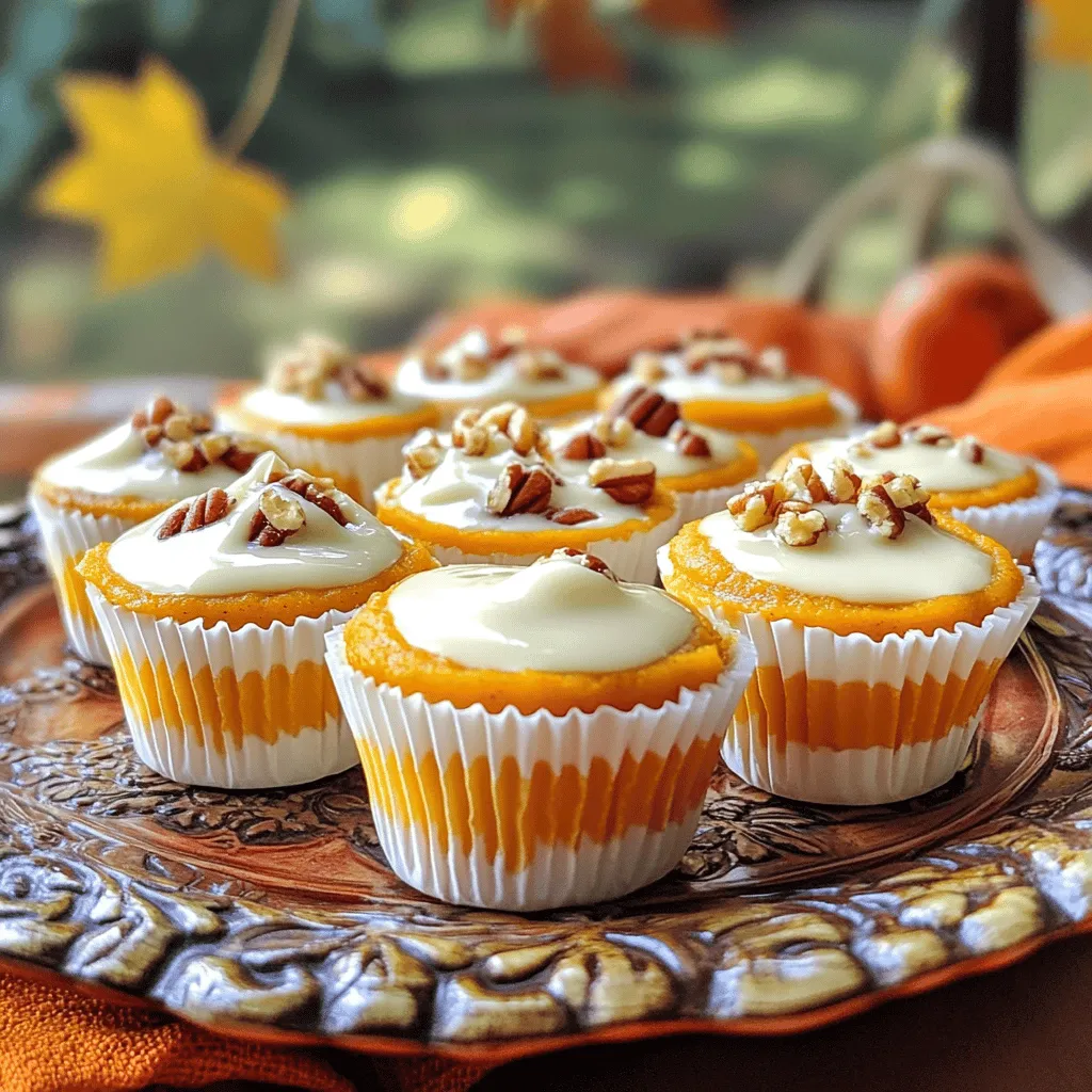 - 1 cup white chocolate chips - 1/4 cup pumpkin puree - 2 tablespoons maple syrup - 1 teaspoon vanilla extract - 1/2 teaspoon ground cinnamon - 1/4 teaspoon ground nutmeg - 1/2 cup graham cracker crumbs - 1/4 cup crushed pecans (or walnuts) - Pinch of salt - Mini cupcake liners When you pick ingredients, focus on quality. Use real white chocolate chips instead of candy melts. Look for pure pumpkin puree, not pumpkin pie filling. This ensures a rich taste. For maple syrup, choose 100% pure syrup for the best flavor. Fresh spices like cinnamon and nutmeg give a great aroma. For nuts, pecans add a nice crunch, but walnuts work too. If you can, buy them chopped for ease. Always check for freshness, especially with nuts. They can go stale quickly. You can swap white chocolate chips for dark chocolate if you prefer a richer taste. For a healthier option, try using almond butter in place of white chocolate. If you want to avoid nuts, just leave them out. The graham cracker crumbs can change too. Use gluten-free crumbs if you need a GF option. For a sweeter touch, you might add a bit more maple syrup. You can also use honey instead if it suits your taste. These swaps keep the recipe fun and flexible, letting you make it your way! Start by melting the white chocolate chips. Use a microwave-safe bowl. Heat it in 30-second bursts. Stir after each burst to ensure even melting. Keep checking until it is smooth. Be careful not to overheat the chocolate. If it gets too hot, it can seize. Next, prepare the pumpkin filling. In a separate bowl, mix the pumpkin puree and maple syrup. Add the vanilla extract, ground cinnamon, and nutmeg. Don't forget the pinch of salt! Stir these ingredients until they form a smooth filling. This mix brings warmth and flavor to your cups. Now, it’s time to assemble the cups. First, stir half of the melted white chocolate into the pumpkin filling. This step makes the filling creamy and sweet. In another bowl, combine the graham cracker crumbs and crushed pecans. Add the rest of the melted white chocolate to this mix and stir until coated. Next, line a mini muffin tin with mini cupcake liners. Spoon a tablespoon of the graham mix into each liner. Press down firmly to form a base. Then, add a spoonful of the pumpkin filling on top of the graham base. For extra sweetness, drizzle any leftover melted white chocolate on top. Finally, place the muffin tin in the fridge. Let the cups chill for at least one hour. This step helps them set. Once firm, carefully remove the cups from the tin and peel off the liners. Enjoy these tasty treats! To melt white chocolate well, use a microwave-safe bowl. Heat it in 30-second bursts. Stir after each time. This helps avoid burning the chocolate. Keep an eye on it; white chocolate melts fast. If it feels thick, add a little coconut oil. This makes it smooth and easy to work with. Store your pumpkin cups in an airtight container. This keeps them fresh and tasty. Place a piece of parchment paper between layers to avoid sticking. Keep them in the fridge for up to one week. For longer storage, you can freeze them. Just wrap each cup in plastic wrap. For a beautiful display, use a decorative platter. Arrange the pumpkin cups in neat rows. Sprinkle extra crushed pecans on top for a nice touch. Drizzle some maple syrup on the platter for added sweetness. This makes a lovely dessert for any gathering. Your guests will be impressed! {{image_2}} If you love dark chocolate, you will enjoy this twist. To make chocolate pumpkin cups, swap the white chocolate for dark chocolate. Melt the dark chocolate as you did with the white chocolate. Then, follow the same steps to create your pumpkin filling. The rich, bold flavor of dark chocolate adds a nice depth to the cups. It pairs perfectly with pumpkin and spices. You get a tasty treat that's a bit more grown-up. You can easily make these cups gluten-free and vegan. For a gluten-free option, use gluten-free graham crackers. You can find these in many stores. For a vegan version, choose dairy-free white chocolate or dark chocolate. Check the labels to ensure they are vegan-friendly. Also, you can replace the maple syrup with agave syrup for a vegan sweetener. These swaps keep the cups delicious and suitable for different diets. Want to spice things up? You might add seasonal flavors to your pumpkin cups. Try adding a pinch of ginger or clove for warmth. These spices give a cozy taste that fits well with fall. You can also add a splash of orange or lemon zest for a citrus kick. The bright notes from citrus balance the sweetness of the pumpkin. Experimenting with flavors can turn this treat into a new favorite! You want to store your White Chocolate Maple Pumpkin Cups in an airtight container. This keeps them fresh and tasty. Place parchment paper between layers to avoid sticking. Store them in the fridge. They will stay cool and firm. No-bake desserts like these cups usually last about five days in the fridge. After that, they may lose their yummy taste and texture. Always check for any signs of spoilage, like an off smell or change in color. You can freeze the pumpkin cups for longer storage. First, place them in a single layer on a tray. Freeze for one hour until solid. Then, transfer them to a freezer-safe bag or container. They can last up to three months in the freezer. When you’re ready to eat, just thaw them in the fridge overnight. Yes, you can use dark or milk chocolate. Dark chocolate gives a rich flavor. Milk chocolate adds sweetness. Both options will change the taste. Make sure to adjust the melting time. Dark chocolate may melt slower than white chocolate. Use the same melting method for best results. Leftover pumpkin puree is great in many dishes. You can add it to smoothies for a healthy twist. It works well in oatmeal for extra flavor. You can also use it in pancakes or muffins. It makes tasty soups too! Just store it in an airtight container in the fridge. Use it within a week for best taste. These cups need at least 1 hour to set. This allows the chocolate to harden properly. If you want a firmer cup, leave them for 2 hours. Just remember to keep them covered. This keeps them fresh and prevents drying out. Enjoy your tasty treats once they are set! This blog post provided a clear guide to making delicious pumpkin cups. We covered all the ingredients, best practices for choosing them, and how to substitute when needed. You learned the step-by-step process for melting chocolate, preparing pumpkin filling, and assembling the cups. Remember the tips for perfect melting and storage. Explore variations like dark chocolate and seasonal flavors to keep things exciting. With proper storage, enjoy these treats for days. Dive in and enjoy your sweet creations!