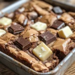 - 1 cup unsalted butter - 1 cup brown sugar - 1/2 cup granulated sugar - 2 large eggs - 2 teaspoons vanilla extract - 2 cups all-purpose flour - 1/2 teaspoon baking powder - 1/4 teaspoon baking soda - 1/2 teaspoon salt - 1 cup white chocolate chips - 1 cup milk chocolate chips - 1 cup dark chocolate chunks - Butter alternatives: You can use coconut oil or vegan butter for a dairy-free option. They work well and keep the blondies moist. - Sugar options: If you want to cut back on sugar, use coconut sugar or a sugar substitute. Keep in mind that it may change the taste slightly. - Flour types: You can swap all-purpose flour with whole wheat flour for a heartier texture. Almond flour also adds a nice flavor if you’re looking for gluten-free options. These ingredients are key to making your blondies rich and flavorful. Each one plays a role in creating that perfect bite! 1. Preheat your oven to 350°F (175°C). This sets the right heat for baking. 2. Line a 9x13 inch baking pan with parchment paper. Let some paper hang over the edges for easy removal later. 1. In a medium saucepan, melt 1 cup of unsalted butter over medium heat. Stir it often. 2. Cook the butter until it turns golden brown. This takes about 5-7 minutes. It should smell nutty, but watch closely to avoid burning. 1. Remove the brown butter from heat. Let it cool for about 5 minutes. 2. In a large bowl, mix 1 cup of brown sugar and 1/2 cup of granulated sugar with the cooled brown butter. Stir well. 3. Add 2 large eggs one at a time. Mix well after each egg. Then add 2 teaspoons of vanilla extract. 4. In another bowl, whisk together 2 cups of all-purpose flour, 1/2 teaspoon of baking powder, 1/4 teaspoon of baking soda, and 1/2 teaspoon of salt. 5. Gradually add the dry mix to the wet mix. Stir until just combined. Don’t overmix. 1. Use three types of chocolate: 1 cup of white chocolate chips, 1 cup of milk chocolate chips, and 1 cup of dark chocolate chunks. 2. Gently fold the chocolates into the batter. Make sure they spread evenly throughout. 1. Pour the batter into the prepared baking pan. Use a spatula to spread it evenly. 2. Bake in your preheated oven for 25-30 minutes. 3. Test for doneness by inserting a toothpick into the center. It should come out with a few moist crumbs, not wet batter. 1. Let the blondies cool in the pan for around 15 minutes. 2. Use the parchment paper to lift them out onto a wire rack. Allow them to cool completely. 3. Once cool, slice the blondies into squares. Enjoy your sweet treat! To get the best blondies, you must avoid overmixing. Mixing too much makes them tough. Only mix until you see no dry flour. This keeps your blondies soft and chewy. For even baking, spread the batter in the pan evenly. Use a spatula to smooth the top. This helps them bake all the way through. Keep an eye on the baking time. Browning butter gives a nutty flavor. To do it right, melt the butter over medium heat. Stir it often. Once it turns golden brown, take it off the heat. Common mistakes include not stirring enough. This can lead to burnt bits. Also, don’t walk away while it cooks. The butter can go from brown to burnt quickly. You can add nuts for extra texture. Chopped walnuts or pecans work great. They add a nice crunch to the soft blondies. Flavored chocolate chips can also level up your treat. Try using toffee chips or peanut butter chips. These give a fun twist to your blondies. {{image_2}} You can make your blondies even more fun. Try adding spices like cinnamon or espresso. These spices bring warmth and depth to the flavor. You could also mix up the chocolates. Instead of white chocolate, use butterscotch chips or peanut butter chips. The choices can change the taste profile completely. If you want a lighter version, you can reduce the sugar in the recipe. Use half the brown sugar and omit the granulated sugar. This will still give you sweetness without being too much. You can also make gluten-free blondies. Simply swap the all-purpose flour for a gluten-free blend. It works well and tastes great. Seasonal flavors can make your blondies special. In the fall, try adding pumpkin spice to the batter. This gives a cozy, festive touch. For the holidays, mix in flavors like peppermint or gingerbread. These twists can make your blondies the star of any gathering. To keep your blondies fresh, store them in an airtight container. Use a container with a tight seal to lock in moisture. You can also layer parchment paper between the blondies to prevent sticking. This helps maintain their soft texture. To freeze blondies, first let them cool completely. Cut them into squares and place them in a single layer on a baking sheet. Freeze for about an hour until firm. Once frozen, wrap each piece in plastic wrap and place them in a freezer bag. This keeps them fresh for up to three months. When you’re ready to enjoy a blondie, remove it from the freezer. Let it thaw in the fridge overnight or on the counter for about an hour. You can also warm it in the microwave for a few seconds for extra softness. Brown Butter Triple Chocolate Blondies stay fresh for about one week at room temperature. If stored correctly, they can last up to two weeks in the fridge. Check for any off smells or visible mold. If the blondies feel dry or hard, they are likely past their prime. Enjoy them while they’re still soft and delicious! You can use brown sugar only, but it changes the taste and texture. Brown sugar gives blondies a rich flavor. The texture may become denser and chewier. A mix of sugars gives more balance and sweetness. If you don’t have brown butter, you can use regular melted butter. It won’t have the same nutty flavor, but the blondies will still taste good. You can also try browning butter in a pan. Just watch it closely so it doesn’t burn. To check if the blondies are done, look for a golden top. Insert a toothpick into the center. If it comes out with a few moist crumbs, they are ready. If it’s wet, bake a bit longer. Yes, you can add nuts like walnuts or pecans. They add crunch and flavor. Just fold them in with the chocolate chips. Keep in mind that nuts change the texture slightly. If your blondies are dry or crumbly, check your baking time and measurements. Use fresh ingredients, especially eggs and butter. Adding a bit of milk or an extra egg can help add moisture. You now have a complete guide to making delicious blondies. You learned key ingredients, preparation steps, and helpful tips to perfect your treats. Variations help you experiment, while storage info ensures freshness. Don't hesitate to try new flavors or substitutions to create your ideal blondie. Enjoy the process and share your results with others! Happy baking!