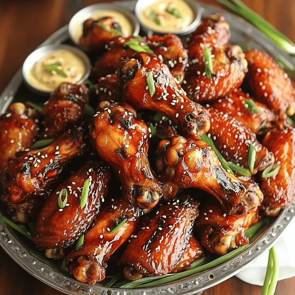 - 2 pounds chicken wings - 2 tablespoons gochujang (Korean chili paste) - 1 tablespoon soy sauce - 2 tablespoons honey - 1 tablespoon rice vinegar - 2 cloves garlic, minced - 1 teaspoon ginger, grated - 1 tablespoon sesame oil - 2 tablespoons sesame seeds - 2 green onions, finely chopped - Salt and pepper to taste The key to these wings is the mix of flavors. Gochujang adds heat and depth. Soy sauce gives that umami kick. Honey balances the spice with sweetness. Rice vinegar brings a touch of tang. Garlic and ginger add layers of flavor. Sesame oil brings a nutty note that ties it all together. You can adjust the recipe to your taste. Add more gochujang for heat. Use lime juice instead of rice vinegar for a different tang. Want crunch? Toss in some chopped peanuts. You can also add sesame seeds into the marinade for extra flavor. Customize it to suit your palate! Start by mixing the marinade. In a large bowl, combine gochujang, soy sauce, honey, rice vinegar, minced garlic, ginger, and sesame oil. Add a pinch of salt and pepper. Stir the ingredients well until they blend into a smooth mixture. This marinade is key to the wings' flavor. Gochujang gives them heat and depth. Next, add the chicken wings to the bowl. Toss them well until they are fully coated with the marinade. To let the flavors soak in, marinate for at least 30 minutes. For even better flavor, you can refrigerate them for a few hours. The longer they sit, the tastier they become. Now, preheat your oven to 400°F (200°C). Line a baking sheet with aluminum foil and place a wire rack on top. This helps the wings stay crispy as they bake. Arrange the marinated wings on the wire rack in a single layer. Make sure they have space between them for even cooking. Bake the wings for 45 minutes, flipping them halfway through. This step is crucial for getting that golden-brown, crispy texture. Once the wings are done, take them out and let them rest for a few minutes. This helps keep them juicy. Before serving, sprinkle with sesame seeds and chopped green onions for extra flavor and a nice look. Enjoy your spicy Korean chicken wings! Marinating is key for tasty wings. To get the best flavor: - Use a large bowl for your marinade. - Mix gochujang, soy sauce, honey, rice vinegar, garlic, ginger, sesame oil, salt, and pepper. - Add the wings and toss until covered. - Let them marinate for at least 30 minutes. - For more flavor, refrigerate for up to 4 hours. Crispy wings are a must! Here are some tips: - Preheat your oven to 400°F (200°C) before baking. - Line a baking sheet with foil and place a wire rack on it. - Arrange wings in a single layer on the rack. - Flip wings halfway through cooking. This ensures they crisp up well. - Bake for 45 minutes or until golden-brown. Serving these wings is fun! Here are some ideas: - Place wings on a large platter for sharing. - Sprinkle sesame seeds and green onions on top. - Offer spicy mayo or extra gochujang on the side. - Pair with fresh veggies for a crunchy bite. {{image_2}} You can cook spicy Korean chicken wings in different ways. Grilling adds a nice smoky taste. Start your grill and preheat it to medium heat. Place the marinated wings directly on the grill. Cook for about 25-30 minutes, turning often to avoid burning. Air frying is another great option. It cooks wings fast and keeps them crispy. Set your air fryer to 375°F (190°C). Place the marinated wings in a single layer in the basket. Cook for about 25 minutes, shaking the basket halfway through for even cooking. You can change the flavor by adding different spices. Try adding cayenne pepper for more heat. Mix it into the marinade with garlic and ginger. You can also add a dash of smoked paprika for a deeper flavor. Experiment with fresh herbs like cilantro or mint. Just chop them finely and mix them in. These herbs add a fresh taste that pairs well with the wings. If you want a vegetarian or vegan option, use cauliflower instead. Cut a head of cauliflower into bite-sized pieces. Toss them in the same marinade. Bake or air fry as you would the wings. They will soak up the flavors and taste amazing. Another choice is to use plant-based chicken wings. Many brands offer tasty alternatives. Just follow the cooking instructions on the package. You can enjoy spicy Korean flavors while keeping it plant-based! After enjoying these spicy Korean chicken wings, let them cool down. Place the leftover wings in an airtight container. This keeps them fresh longer. You can store them in the fridge for up to three days. If you want to keep them longer, freezing is a great option. To reheat the chicken wings, use the oven for best results. Preheat your oven to 350°F (175°C). Place the wings on a baking sheet and cover them with foil. Bake for 15-20 minutes until heated through. This keeps the wings crispy and tasty. You can also use a microwave, but they may lose some crispiness. Heat them for about 1-2 minutes, checking often. If you want to save wings for later, freezing works well. Wrap each wing in plastic wrap or foil. Then, place them in a freezer bag. Remove as much air as possible to prevent freezer burn. You can freeze them for up to three months. When ready to eat, thaw them in the fridge overnight before reheating. Enjoy your spicy wings anytime! Gochujang is a thick, red paste made from Korean chili peppers. It has a sweet and spicy flavor. You can find it in Asian markets or grocery stores. Look for it in the international aisle. Many online shops also sell it. It comes in different brands, but they all share that unique taste. Using gochujang is key to making these wings flavorful and authentic. To make your chicken wings extra spicy, you can add more gochujang. Start with an extra tablespoon and adjust to your taste. You can also mix in some red pepper flakes or cayenne pepper. For a different kick, try adding sriracha or hot sauce to the marinade. Make sure to taste your marinade before adding the wings. This way, you can control the heat level. Yes, you can use other chicken parts like drumsticks or thighs. Just adjust the cooking time as they may take longer. Ensure they reach a safe internal temperature of 165°F (74°C). If you prefer boneless chicken, you can cut chicken breasts into bite-sized pieces. The marinade will still work well, giving you that spicy Korean flavor. This article covered how to create tasty chicken wings, from key ingredients to cooking tips. You learned about flavor enhancers and how to customize your wings. We discussed methods for marinating and how to achieve crispy skin. I shared cooking tips and variations like grilling and vegan options too. Remember, cooking is fun. Use these steps to make your wings unforgettable. Enjoy the process and don't be afraid to try new flavors and methods. You have the tools to impress your friends and family!