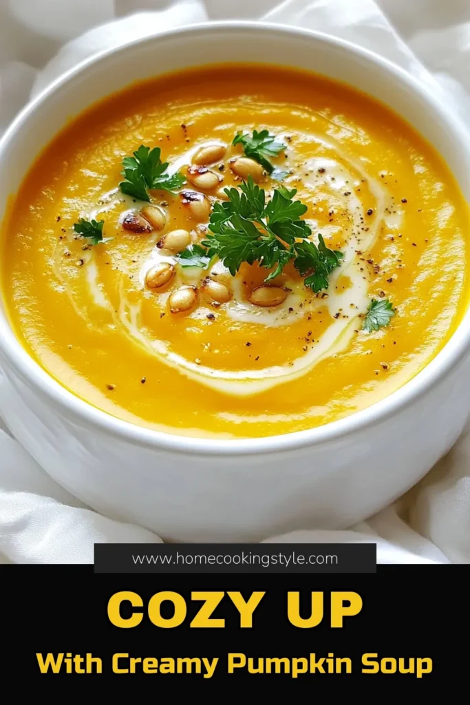 Warm up your fall days with this creamy roasted garlic pumpkin soup that's bursting with flavor! This delicious recipe combines pumpkin puree, roasted garlic, and aromatic spices for a comforting bowl of goodness. Perfect for cozy nights or holiday gatherings, it's easy to make and sure to impress. Click through to explore the full recipe and enjoy the rich taste of autumn! #PumpkinSoup #FallRecipes #HealthyEating #ComfortFood