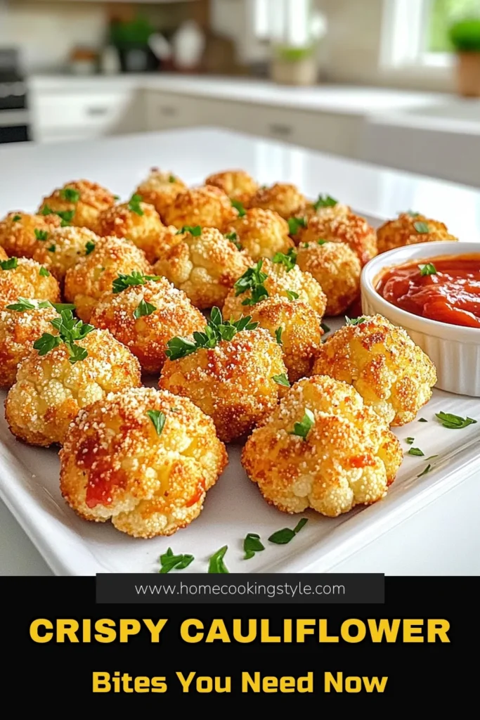 Get ready to indulge in Crispy Air Fryer Parmesan Cauliflower Bites that are not only delicious but super easy to make! Perfect as a snack or appetizer, these flavorful bites are coated in a crunchy Parmesan and herb crust that will satisfy your cravings. Made in just 25 minutes, they pair beautifully with marinara for dipping. Click through for the full recipe and tips for an amazing dish! #AirFryerRecipes #HealthySnacks #CrispyCauliflower #ParmesanBites