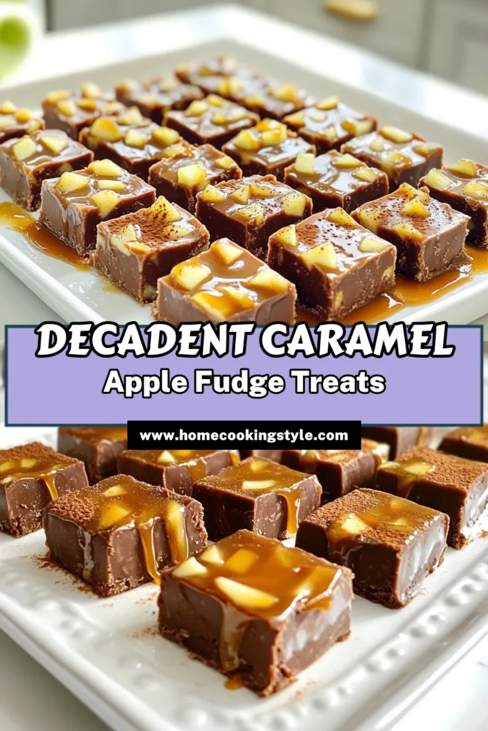 Indulge in the delectable taste of Caramel Apple Fudge with this easy recipe! This creamy fudge combines sweet apples, rich chocolate, and a drizzle of caramel for a treat that's perfect for any occasion. In just over two hours, you can enjoy 16 delightful squares. Ready to satisfy your sweet tooth? Click through to discover the simple steps to make this mouthwatering dessert! #CaramelAppleFudge #FallTreats #DessertRecipes #SweetRecipes