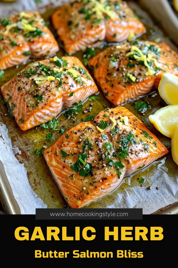 Indulge in a mouthwatering Garlic Herb Butter Roasted Salmon recipe that’s simple and full of flavor! With tender salmon fillets drizzled in a zesty garlic herb butter, this dish is perfect for any night of the week. Ready in just 20 minutes, impress your family and friends with this delicious meal that’s easy to make. Click through to explore the recipe and elevate your dinner game now! #SalmonRecipe #GarlicHerbButter #EasyDinner #HealthyEating