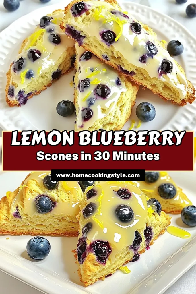 Indulge in the delightful taste of Lemon Blueberry Bliss Scones! These scones are easy to make and perfect for breakfast or a sweet treat. With just a few ingredients like fresh blueberries and zesty lemon, you'll create a scrumptious batch in under 30 minutes. Ready to impress your friends and family? Click through to discover the full recipe and elevate your baking game today! #LemonBlueberryScones #BakingRecipes #SconeRecipe #DessertLovers