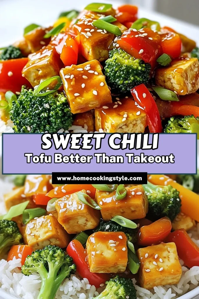 Savor the delicious flavors of Better Than Takeout Sweet Chili Tofu with this easy recipe! Perfectly crispy tofu combined with vibrant bell peppers and broccoli makes for a satisfying meal. In just 45 minutes, you can create a dish that's both healthy and full of flavor. Impress your family with this takeout alternative! Click through to discover the full recipe and elevate your dinner game! #SweetChiliTofu #HealthyRecipes #MeatlessMeals #CookingAtHome