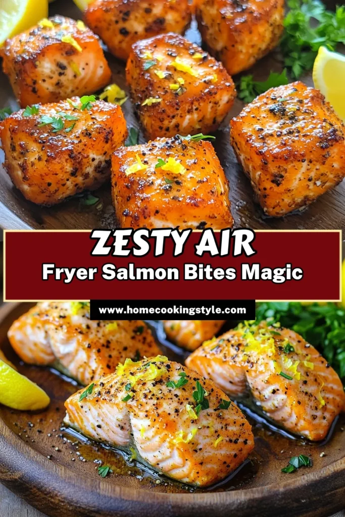 Indulge in a burst of flavor with these Zesty Air Fryer Lemon Pepper Salmon Bites! This simple recipe features tender salmon marinated in a tangy mixture of lemon juice, zest, and spices, then perfectly cooked in the air fryer for a crispy finish. Ideal for a quick weeknight dinner or a delightful appetizer. Click through to discover how to make this delicious dish and impress your family and friends with your culinary skills!