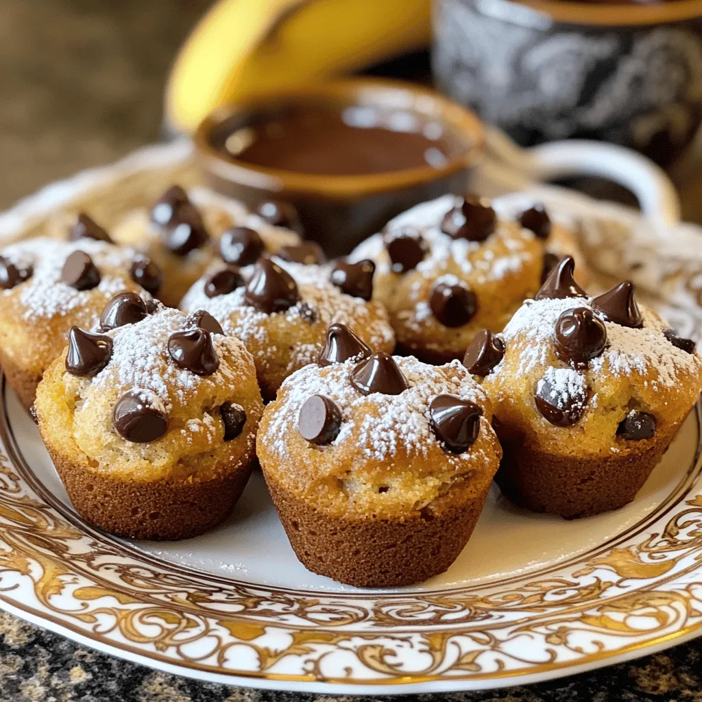 To create scrumptious Air Fryer Chocolate Chip Banana Bread Bites, gather the following ingredients: - 2 ripe bananas, mashed - 1 cup all-purpose flour - 1/4 cup brown sugar - 1/4 cup granulated sugar - 1/3 cup vegetable oil - 1 teaspoon vanilla extract - 1 teaspoon baking soda - 1/2 teaspoon salt - 1/2 cup chocolate chips - Optional: 1/4 cup walnuts or pecans, chopped These ingredients blend together to create a moist and flavorful treat. The ripe bananas add natural sweetness and moisture. The sugars provide a nice caramel flavor. Using both brown and granulated sugar balances the taste. The all-purpose flour gives structure to the bites. The baking soda helps them rise, making them fluffy. Adding salt enhances all the flavors. Don't forget the chocolate chips; they melt and create gooey pockets of chocolate. If you want a crunch, add walnuts or pecans. They also give a great flavor. Each ingredient plays a role in making these bites delightful and delicious. Enjoy gathering your ingredients and get ready to bake! First, mash the ripe bananas in a large bowl. I like to use a fork to get a nice, smooth texture. Next, add the brown sugar, granulated sugar, and vegetable oil. Mix these together until they look creamy. Finally, pour in the vanilla extract and stir it all together. This step adds a lovely flavor to your bites. In a separate bowl, measure out the all-purpose flour, baking soda, and salt. Use a whisk to blend these dry ingredients well. This helps to ensure that the baking soda and salt spread evenly in the batter. A good mix here makes a big difference later. Now, it’s time to bring the wet and dry ingredients together. Gradually add the dry mix into the wet mix. Stir gently until they just blend together. Be careful not to overmix; a few lumps are okay! After that, fold in the chocolate chips and, if you like, the chopped nuts. They add a nice crunch and flavor. Before you cook, preheat your air fryer to 320°F (160°C). This usually takes about 3 to 5 minutes. Line your air fryer basket with parchment paper to help with easy removal. Then, scoop tablespoon-sized portions of the batter and place them in the basket. Make sure to leave space between each bite. Depending on your air fryer size, you may need to cook in batches. Air fry the bites for 8 to 10 minutes. They should be golden brown when done. To check, insert a toothpick into the center. If it comes out clean, they are ready! After cooking, let the bites cool on a wire rack. Enjoy your delightful treats! To make the best banana bread bites, start with ripe bananas. Look for bananas with plenty of brown spots. They are sweeter and bring more flavor. Avoid using yellow or green bananas, as they won’t mash well. Mixing is another key step. When you combine the wet and dry ingredients, stop once you see no dry flour. Overmixing can lead to tough bites. You want them light and fluffy. For your air fryer, set it to 320°F (160°C). This temperature cooks the bites evenly. Preheat it for about 3-5 minutes before adding the batter. When you place the bites in the basket, leave space between them. This helps air circulate, ensuring even cooking. If your air fryer is small, cook in batches for the best results. To make your banana bread bites look great, arrange them on a nice plate. A light dusting of powdered sugar adds a sweet touch. For extra flavor, serve with melted chocolate for dipping. You can also pair with fresh fruit or a dollop of whipped cream. This makes for a delightful treat! {{image_2}} You can make these bites even more fun by changing the chocolate. Use milk chocolate, dark chocolate, or white chocolate chips. Each type brings a new taste. You can also mix in spices like cinnamon or nutmeg. These spices add warmth and make your bites special. If you're looking for gluten-free options, use almond flour or a gluten-free flour blend. This way, everyone can enjoy them. For a vegan twist, swap the eggs with applesauce or flaxseed meal. You can also use plant-based milk instead of regular milk. Want to add a fruity twist? Toss in blueberries or chopped strawberries for a fresh burst of flavor. You can also include nuts or seeds for a crunchy texture. Walnuts or pecans work well, but feel free to get creative with your favorite nuts! To keep your banana bread bites fresh, place them in an airtight container. You can refrigerate them for up to five days. If you notice any moisture, use paper towels inside the container to absorb it. This keeps your bites from getting soggy. To freeze your banana bread bites, let them cool completely first. Then, place them in a single layer on a baking sheet. Freeze them for about two hours, until firm. After that, transfer the bites to a freezer bag. They can stay good for up to three months. When you're ready to enjoy them, thaw the bites overnight in the fridge. To warm them up, pop them in the air fryer for about three minutes at 300°F (150°C). This will make them warm and soft again. Yes, you can use frozen bananas. They work just as well. However, they can change the texture slightly. When thawed, frozen bananas may be more watery. To fix this, drain any extra liquid before mashing. This ensures the bites stay soft and moist. To check doneness, look for a golden brown color. Insert a toothpick in the center of a bite. If it comes out clean, they are done. You can also touch a bite. It should feel firm and spring back slightly. Absolutely! You can skip the chocolate chips. Try adding dried fruit or nuts instead. You might use raisins or chopped apples for a fruity twist. If you prefer a plain flavor, just leave them out. The banana flavor will still shine. Serve these bites warm for the best taste. You can dust them with powdered sugar for a sweet touch. Pair them with a small bowl of melted chocolate for dipping. These bites are also great with a scoop of ice cream or whipped cream on the side. Enjoy them as a snack or dessert! In this post, we covered how to make Air Fryer Chocolate Chip Banana Bread Bites. We discussed the ingredients, step-by-step instructions, and showed helpful tips for perfecting your recipe. I shared fun variations to try, storage tips, and answered common questions. Enjoy experimenting with this simple treat. You'll love how easy and tasty they are. Keep baking and have fun with your flavors!