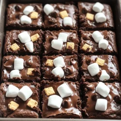 - 1 cup unsalted butter, melted - 2 cups granulated sugar - 4 large eggs - 1 teaspoon vanilla extract - 1 cup all-purpose flour - 1 cup unsweetened cocoa powder - 1/2 teaspoon salt - 1/2 teaspoon baking powder - 1 cup semi-sweet chocolate chips - 2 cups mini marshmallows - 1/2 cup crushed graham crackers (for topping) For this recipe, start by melting the butter. Use a microwave or stove. Let it cool slightly before mixing it with sugar. Make sure to measure each ingredient accurately. Use a kitchen scale for precision, especially with flour and sugar. Sifting cocoa powder and flour helps to avoid lumps. To add a twist, consider these options: - 1/2 cup chopped nuts for crunch. - 1/2 teaspoon espresso powder for a coffee boost. - Substitute chocolate chips with white or dark chocolate. These additions can elevate your dessert and make it your own. Enjoy mixing flavors to find your favorite combination! Start by preheating your oven to 350°F (175°C). Grease a 9x13 inch baking pan or line it with parchment paper. This helps with easy removal later. In a large bowl, mix the melted butter and sugar until they blend well. Then, add the eggs one at a time. Make sure to mix well after each egg. Next, stir in the vanilla extract for extra flavor. In another bowl, sift together the flour, cocoa powder, salt, and baking powder. This step helps to mix everything evenly. Gradually add this dry mixture to the wet mix. Fold gently until just combined. Now, fold in the semi-sweet chocolate chips. These will add rich sweetness to the brownies. Pour half of the batter into the prepared pan. Spread it evenly to cover the bottom. Next, sprinkle the mini marshmallows over this layer. Make sure they are spread out evenly. Then, pour the remaining batter on top of the marshmallows. Smooth it out so it covers them completely. Bake the brownies in the oven for 25 to 30 minutes. To check if they are done, insert a toothpick into the center. It should come out with a few moist crumbs but not wet batter. This means the brownies are ready. Once baked, remove the brownies from the oven. While they are still warm, sprinkle the crushed graham crackers on top. This adds a crunchy touch. Let the brownies cool in the pan. After they cool, cut them into squares. Serve them warm for the best flavor. Enjoy your delicious chocolate marshmallow brownies! To make your brownies the best they can be, follow these tips: - Use fresh ingredients. Old eggs or stale flour can ruin your brownies. - Measure carefully. Use a kitchen scale for precision, especially with flour and sugar. - Melt the butter. This step helps achieve that rich, fudgy texture. - Don’t overmix. Mix just until the dry ingredients blend in. Overmixing can make them tough. - Check your oven. Ovens can vary. Use an oven thermometer for accuracy. Watch out for these common pitfalls: - Skipping the cooling time. Cutting warm brownies can lead to a gooey mess. - Not greasing the pan. Sticky brownies can be hard to remove. Always grease or line the pan. - Using too much cocoa powder. Stick to the recipe to keep the right balance of flavor. - Overbaking. Remove them when a toothpick has a few moist crumbs. To get that perfect marshmallow swirl, try these steps: - Use mini marshmallows. They melt better and create a lovely swirl. - Spread evenly. When adding marshmallows, sprinkle them in a single layer for a nice look. - Don’t press too hard. Gently pour the batter over the marshmallows. Pressing can push them down too much. - Swirl with a knife. Once you pour the top layer of batter, use a knife to create swirls. This adds a fun touch. By following these tips, you will craft delicious chocolate marshmallow brownies that everyone will love! {{image_2}} You can make these brownies even more fun. Try adding nuts like walnuts or pecans. They give a nice crunch. You can also swap the semi-sweet chocolate chips for dark or milk chocolate. Each type brings a different taste. If you like a hint of spice, add a pinch of cinnamon or chili powder. This twist makes the chocolate pop. If you need gluten-free brownies, it’s easy. Just swap all-purpose flour for gluten-free flour. Many brands work well. Make sure to check the label for a good mix. This way, everyone can enjoy your brownies without worry. Want to make vegan brownies? Replace the eggs with flax eggs. Mix one tablespoon of ground flaxseed with three tablespoons of water. Let it sit for a few minutes until it thickens. Use dairy-free butter and chocolate chips. This way, you can still have that rich, chocolatey taste while keeping it plant-based. Store your brownies in an airtight container. This helps keep them fresh and moist. Place a piece of parchment paper between layers to avoid sticking. You can also cover them with plastic wrap. Keep them at room temperature for short-term storage, around three days. For longer storage, choose the fridge or freezer. If kept in an airtight container, your brownies last up to three days at room temperature. In the fridge, they can last for about a week. If you freeze them, they can stay good for up to three months. Just remember to let them cool completely before storing. To freeze your brownies, start by slicing them into squares. Wrap each square in plastic wrap tightly. Then, place all the wrapped brownies in a freezer-safe bag or container. Label the container with the date so you know when to enjoy them. When you want to eat them, let them thaw at room temperature for a few hours. Enjoy your sweet treat! Chocolate marshmallow brownies are rich and sweet. They have a few key ingredients. You need: - 1 cup unsalted butter, melted - 2 cups granulated sugar - 4 large eggs - 1 teaspoon vanilla extract - 1 cup all-purpose flour - 1 cup unsweetened cocoa powder - 1/2 teaspoon salt - 1/2 teaspoon baking powder - 1 cup semi-sweet chocolate chips - 2 cups mini marshmallows - 1/2 cup crushed graham crackers (for topping) These ingredients create a gooey brownie with soft marshmallows. The graham crackers add a fun crunch on top. Yes, you can substitute some ingredients. For butter, you can use coconut oil or vegetable oil. Instead of granulated sugar, try brown sugar for a deeper flavor. You can replace eggs with flaxseed meal mixed with water for a vegan option. Use gluten-free flour if needed. Just keep in mind that changes may alter the taste and texture a bit. To check if your brownies are done, insert a toothpick into the center. If it comes out with a few moist crumbs, they are ready. If it comes out with wet batter, they need more time. Bake for 25-30 minutes, but keep an eye on them as ovens can vary. Cool them in the pan before cutting for best results. Enjoy the perfect balance of gooey and chewy! In this post, we explored making delicious chocolate marshmallow brownies. We covered the ingredients, from key items to optional extras for flavor. I shared step-by-step instructions, tips for getting it just right, and many variations to suit different diets. Proper storage methods can help keep your brownies fresh and tasty. These brownies are fun to make and sure to impress. Don’t hesitate to experiment. Happy baking!