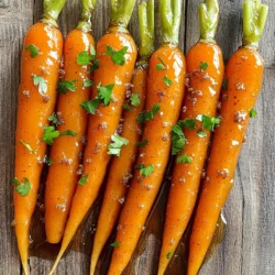 - 1 pound baby carrots (or regular carrots, peeled and sliced) - 2 tablespoons unsalted butter - 3 tablespoons pure maple syrup I love using baby carrots for this dish. They save time and look lovely on the plate. If you choose regular carrots, peel and slice them into half-inch pieces. This helps them cook evenly. The butter adds richness. You want unsalted butter so you can control the salt. Pure maple syrup gives that sweet, earthy flavor. It’s the star of this recipe. - 1 tablespoon brown sugar - ½ teaspoon ground cinnamon - Fresh parsley, for garnish (optional) Brown sugar adds a hint of caramel flavor. It pairs well with maple syrup. Ground cinnamon brings warmth and spice. It’s perfect for a cozy dish. Fresh parsley makes the carrots look pretty. It adds a nice pop of color. - ¼ teaspoon salt - ¼ teaspoon black pepper Salt enhances all the flavors in the dish. Black pepper adds a touch of heat. Use these seasonings to balance the sweet and savory notes. Just a little goes a long way! To prepare the carrots, start by peeling them. If you use baby carrots, you can skip this step. For regular carrots, slice them into pieces about ½ inch thick. This size helps them cook evenly. Aim for uniform pieces to avoid some being too soft or too crunchy. Next, bring a medium saucepan of water to a boil. Once the water is bubbling, add your prepared carrots. Cook them for about 5-7 minutes. You want them tender but still crisp. Drain the carrots once they reach this stage and set them aside for later. Now, let’s make the glaze. In the same saucepan, melt 2 tablespoons of unsalted butter over medium heat. Once the butter melts, stir in 3 tablespoons of pure maple syrup, 1 tablespoon of brown sugar, ½ teaspoon of ground cinnamon, ¼ teaspoon of salt, and ¼ teaspoon of black pepper. Let this mixture simmer for about 2-3 minutes. It will thicken slightly during this time. Here comes the fun part. Add the drained carrots back into the saucepan. Toss them in the maple glaze, making sure they are well coated. Cook them for an additional 3-5 minutes. This helps the flavors soak into the carrots and warms them through. Once done, remove the saucepan from heat. For a lovely touch, sprinkle fresh parsley over the glazed carrots. This adds color and a burst of flavor. Serve them warm and enjoy your delicious side dish! To ensure even cooking, choose baby carrots or cut regular carrots into uniform pieces. Aim for slices about ½ inch thick. This size helps the carrots cook at the same rate. When boiling, keep an eye on them. Cook for just 5-7 minutes. You want them tender but still crisp. Drain immediately to stop cooking. You can easily boost the flavor of your maple glazed carrots. Try adding a pinch of nutmeg for warmth or a splash of orange juice for a citrus twist. Fresh thyme or rosemary can also add depth. Experiment with flavors to find your favorite mix. Each addition can bring a unique taste to the dish. For a beautiful dish, the way you serve matters. Place the glazed carrots in a nice bowl. Drizzle a bit of extra glaze on top for shine. A sprinkle of fresh parsley adds a pop of green. This touch makes the dish look fresh and inviting. Colorful and appealing food always tastes better! {{image_2}} You can add other veggies to your maple glazed carrots. Try using parsnips for a sweeter flavor. Sweet potatoes also work well, adding a creamy texture. For a colorful twist, include beets, which will bring a beautiful hue. Green beans can add a nice crunch. Just remember to cut them into similar sizes for even cooking. If you don’t have maple syrup, you can use honey or agave nectar. Both will add sweetness but change the flavor a bit. You can also try brown sugar alone. This will still give you a nice glaze. For a twist, use coconut sugar. It adds a caramel-like taste and is a fun alternative. Maple glazed carrots pair well with many flavors. Adding a touch of ginger gives a warm spice. Lemon zest brightens the dish and balances the sweetness. You can sprinkle in some nutmeg for a cozy feel. Fresh thyme or rosemary also complement the glaze beautifully. These herbs add depth and aroma, making your dish even more delicious. To keep your maple glazed carrots fresh, place them in a container. Use an airtight container to prevent moisture loss. Let the carrots cool before sealing. They can last in the fridge for up to three days. If you want to enjoy them later, refrigerate them right away. To reheat glazed carrots, use a skillet on low heat. Add a splash of water to prevent sticking. Stir often until heated through. You can also use a microwave. Place the carrots in a bowl, cover, and heat for one to two minutes. This keeps them soft and tasty. To freeze maple glazed carrots, first let them cool completely. Spread the carrots in a single layer on a baking sheet. Freeze them for about an hour. Once frozen, transfer to a freezer-safe bag or container. They can be stored for up to three months. To thaw, place them in the fridge overnight or heat straight from the freezer on low. You can pair maple glazed carrots with many dishes. They work well with roasted chicken, pork chops, or grilled salmon. The sweet flavor of the glaze adds a nice touch to savory meals. You might also enjoy them with a hearty grain dish, like quinoa or rice. If you want a vegetarian option, serve these carrots with a creamy risotto. Don’t forget to add some fresh herbs for extra flavor! Yes, you can use frozen carrots. They save time and are easy to find. However, you should thaw them first for the best results. You can do this overnight in the fridge or in the microwave. Once thawed, cook them in the same way as fresh carrots. Be careful not to overcook them, as frozen carrots may cook faster. Check them after about 3-5 minutes of boiling. To adjust the sweetness, you can add more or less maple syrup. If you like it less sweet, cut back on the syrup. You can also add a splash of lemon juice for a tangy twist. This helps balance the sweetness with some acidity. For a richer flavor, try adding a little more brown sugar. Taste the glaze as you go to find the right mix for you. Maple glazed carrots are easy to make with just a few simple steps. We covered essential ingredients like carrots, butter, and maple syrup. I shared how to cook the carrots and prepare the glaze. You learned tips for better flavor and looks. Don’t forget, you can add other veggies or sweeteners too. This dish pairs well with many meals and stores easily. Enjoy bringing this tasty recipe to your table!