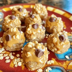 - 1 cup rolled oats - 1 cup creamy peanut butter - ½ cup honey or maple syrup - 1 teaspoon vanilla extract - ¼ cup ground flaxseed - ½ cup chocolate chips - A pinch of salt The main ingredients in this recipe are simple yet flavorful. Rolled oats give the dough a chewy texture. Creamy peanut butter adds richness and protein. Honey or maple syrup sweetens the bites naturally. A dash of vanilla extract brings a lovely aroma. You can choose to include optional ingredients for extra flavor and nutrition. Ground flaxseed boosts the fiber content. Chocolate chips make every bite more fun. A pinch of salt enhances the sweetness. Feel free to mix and match to suit your taste. 1. In a large bowl, combine 1 cup of rolled oats and ¼ cup of ground flaxseed. If you skip the flaxseed, the bites will still taste great. 2. In another bowl, whisk together 1 cup of creamy peanut butter, ½ cup of honey or maple syrup, 1 teaspoon of vanilla extract, and a pinch of salt. Mix until smooth. 3. Pour the wet mixture over the oats. Stir well to coat all the oats evenly. 4. Fold in ½ cup of chocolate chips. Make sure they are spread throughout the mix. 1. Use your hands or a spatula to form the mix into small balls or cookie shapes. Press tightly so they hold together. 2. Place the cookie dough bites on a parchment-lined tray or plate. Keep them spaced apart. 1. Refrigerate the tray for at least 30 minutes. This step is key. Chilling helps the bites firm up, making them easier to handle. 2. After refrigeration, they will be ready to enjoy! To get the right taste, you may want to adjust the sweetness. If you prefer a sweeter treat, add more honey or maple syrup. You can also reduce the sweetener for a less sweet result. Make sure to mix well so the sweetness spreads evenly. Next, you want to ensure proper consistency. The dough should be thick but not dry. If it feels too crumbly, add a bit more peanut butter or honey. If it’s too wet, add some oats or flaxseed. This balance makes all the difference. For a lovely display, arrange your cookie dough bites on a colorful plate. A bright or patterned plate adds fun and excitement. You can also sprinkle some whole oats and a few chocolate chips on top. This simple touch makes them look special and inviting. If you want to impress guests, serve these bites with fresh fruit or a scoop of yogurt. It adds color and flavor, making your snack even more appealing. Storing your cookie dough is easy. Use an airtight container for the best results. Make sure it seals well to keep the dough fresh. For shelf life, your cookie dough bites will last about a week in the fridge. If you want to keep them longer, consider freezing them. They can last for up to three months in the freezer. Just remember to thaw them in the fridge before eating. {{image_2}} You can make this cookie dough even more tasty by adding spices. A sprinkle of cinnamon gives it a warm flavor. If you love nut butters, try using almond or cashew butter instead of peanut butter. Each nut butter brings a unique taste to the mix. You can also add fun mix-ins to your dough. Dried fruits like cranberries or raisins work great. They add a nice chewiness and sweetness. If you want a crunch, try adding nuts or seeds. Chopped almonds or sunflower seeds can make your bites even better. For those who need gluten-free options, stick with certified gluten-free oats. This way, you can enjoy the dough without worry. If you want a vegan version, swap honey with maple syrup. This keeps it sweet and plant-based while still being delicious. To store your no-bake peanut butter oat cookie dough, place it in an airtight container. This keeps the cookie dough fresh and tasty. I recommend using a glass or plastic container with a tight lid. You can keep it in the fridge for about one week. Just remember to check for any signs of spoilage before eating. If you want to save the cookie dough for later, freezing is a great option. To freeze, form the dough into small balls and place them on a baking sheet. Freeze them for about an hour until they are firm. Then, transfer the frozen bites into a freezer-safe bag or container. This way, they can last for up to three months. When you’re ready to enjoy them, just take out the number you want. Let them thaw in the fridge for a few hours. You can also leave them at room temperature for about 30 minutes. They will taste just as good! To avoid freezer burn, make sure to remove as much air as possible from the bag or container. You can use a vacuum sealer for best results. Signs of spoilage include a change in color or an off smell. If you notice these, it’s best to throw them away. Always trust your senses, as they help keep your treats safe and delicious! These cookie dough bites can last about one week in the fridge. Store them in an airtight container. Keep them cool to maintain their freshness and texture. If you want to save them longer, you can freeze them. In the freezer, they can last up to three months. Just make sure to separate them with parchment paper to avoid sticking. Yes, you can use other sweeteners instead of honey. Maple syrup works well and adds a nice flavor. Agave nectar is another good choice. If you prefer a low-calorie option, try using stevia or erythritol. Just remember to adjust the amount, as these sweeteners can be sweeter than honey. This recipe can be made vegan with a few changes. First, substitute honey with maple syrup or agave nectar. Next, check if your chocolate chips are dairy-free. Many brands offer vegan chocolate options. Use natural peanut butter, which is usually vegan. With these swaps, you can enjoy these cookie dough bites while staying true to a vegan diet. This article covers everything about making No-Bake Peanut Butter Oat Cookie Dough bites. You learned about essential and optional ingredients. Then, I shared step-by-step instructions to guide you. We discussed tips for texture, storage, and presentation. Finally, I explored flavor variations and dietary adjustments. Enjoy creating your own treats! With these ideas, you can make it your own. Happy cooking!