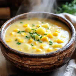 - 5 cups fresh or frozen corn kernels - 1 medium onion, chopped - 2 cloves garlic, minced - 3 medium potatoes, peeled and diced - 4 cups vegetable broth - 1 cup heavy cream or coconut cream I love using fresh corn for this chowder. It gives a sweet flavor that shines through. You can use frozen corn if fresh isn’t available. Just be sure to thaw it first. Chopping a medium onion and two cloves of garlic adds depth to the taste. The potatoes thicken the chowder and make it hearty. I prefer using Yukon Gold for their creamy texture. Vegetable broth is key for a rich base. Finally, you can choose heavy cream for richness or coconut cream for a dairy-free option. - 1 teaspoon dried thyme - 1 teaspoon smoked paprika - Salt and pepper to taste - 2 tablespoons olive oil - Fresh chives or parsley for garnish The seasonings elevate the chowder. Dried thyme brings a warm, earthy note. Smoked paprika adds a lovely smokiness. Don’t forget to add salt and pepper to taste. A drizzle of olive oil helps the onion and garlic sauté nicely. For the final touch, use fresh chives or parsley as a garnish. It adds a pop of color and flavor. To start, I heat olive oil in a skillet over medium heat. I add the chopped onion and minced garlic to the pan. I sauté them until the onion becomes soft and clear, which takes about 5 minutes. This step builds a great base for the chowder. Next, I move the sautéed onion and garlic to the slow cooker. I add 5 cups of corn kernels, 3 diced potatoes, and 4 cups of vegetable broth. Then, I sprinkle in 1 teaspoon of dried thyme and 1 teaspoon of smoked paprika. Finally, I season with salt and pepper to taste. I stir everything well to mix the flavors. Now, I cover the slow cooker and set it on low heat. I let it cook for 6 to 8 hours. This slow cooking makes the potatoes tender and lets the flavors blend beautifully. Once the cooking time is up, I use an immersion blender right in the slow cooker. I blend about half of the chowder, leaving some corn and potato pieces whole. This gives the chowder a nice creamy texture while keeping it hearty. I stir in 1 cup of heavy cream or coconut cream to add richness. I taste it and adjust the seasoning with more salt and pepper if needed. For serving, I ladle the chowder into bowls and top each bowl with freshly chopped chives or parsley. This adds a pop of color and flavor to the dish. To get the texture just right, blending is key. After the chowder cooks, use an immersion blender. Blend half the chowder, leaving some corn and potatoes whole. This method gives a creamy base while keeping some pieces for texture. If you want a chunkier chowder, blend less. Adjusting the seasoning can make this chowder your own. You can add more thyme for a stronger herb flavor. If you love a bit of heat, try adding cayenne pepper. Taste as you go, and don’t be afraid to add a pinch of salt or pepper. Each person's taste is different, so find what you love. Mistakes happen, but they can be fixed! If your chowder is too thick, add extra vegetable broth until you reach the desired consistency. If it's too salty, add a bit more cream or even some diced potato. This helps absorb the salt. Remember, cooking is all about learning and having fun! {{image_2}} You can make this chowder dairy-free and vegan with simple swaps. Use coconut cream instead of heavy cream. This gives a rich texture without dairy. If you want a lighter option, try almond milk or oat milk. Both add creaminess while keeping it plant-based. For veggies, consider adding bell peppers, carrots, or zucchini. They brighten the dish and add flavor. You can even toss in some spinach or kale for a boost of greens. To take the flavor up a notch, consider spices. Try adding cayenne pepper for heat. Just a pinch can add a nice kick. For more depth, include a dash of cumin or coriander. These spices pair well with corn. Fresh herbs can also enhance the chowder. Add basil, cilantro, or dill for a fresh twist. This chowder pairs well with many sides. A simple green salad complements its creaminess. Crusty bread or cornbread makes a perfect match. You can also serve it with grilled cheese for a cozy meal. For a refreshing touch, try a fruit salad on the side. Each of these sides will add variety to your dining experience. To store leftover chowder, let it cool first. Then, pour it into an airtight container. Seal it tightly to keep out air. You can store it in the fridge for three to four days. When you want to reheat, simply warm it on the stove or in the microwave. Stir it well, and add a splash of cream if needed. This keeps the texture nice and creamy. If you want to freeze the chowder, use a freezer-safe container. Fill it, leaving some space at the top. The chowder may expand when frozen. It’s best to freeze it in single portions for easy use. When you’re ready to eat, thaw it overnight in the fridge. Then, heat it on the stove, stirring often. If the chowder seems thick, add a bit of vegetable broth or water. When stored in the fridge, chowder lasts three to four days. If frozen, it can last up to three months. After that, it may lose flavor and texture. Always check for signs of spoilage before eating. If it smells sour or looks off, throw it away. Your health comes first! Yes, you can use canned corn. Just drain and rinse it before adding it to your chowder. Canned corn is sweet and tender, making it a great option. It might cook faster, so add it in the last hour of cooking to keep it fresh. To thicken your chowder, you have a few options. You can mash some of the potatoes against the side of the slow cooker. Another choice is to add a cornstarch slurry. Mix equal parts cornstarch and water, then stir it in. Let it cook for another 30 minutes to thicken. Absolutely! This chowder stores well. You can make it a day ahead and keep it in the fridge. Just reheat it on low heat before serving. The flavors will meld even better overnight, making it taste even richer. This recipe is naturally gluten-free if you use the right broth. Check the label on your vegetable broth to ensure it’s gluten-free. All the other ingredients, like corn, potatoes, and cream, are safe. Enjoy your delicious chowder without worry! This blog post guides you through making a delicious corn chowder. You learned about key ingredients, like corn, potatoes, and seasonings. I covered how to prepare and cook the chowder step-by-step. You saw tips for texture and seasoning, plus variations to personalize your dish. Lastly, I shared storage info to keep leftovers fresh. Now, you're ready to enjoy tasty chowder at home. It’s easy and fun to make!