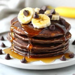 - 1 ripe banana, mashed - 1 cup rolled oats - 1/2 cup unsweetened cocoa powder - 1 scoop protein powder (chocolate or vanilla) - 2 large eggs - 1 teaspoon baking powder - 1/2 cup almond milk (or any milk of choice) - 1 teaspoon vanilla extract - Pinch of salt - Coconut oil or cooking spray for frying These ingredients create a tasty and healthy breakfast. The ripe banana adds natural sweetness. The rolled oats give texture and fiber. Cocoa powder brings rich chocolate flavor. Protein powder boosts the nutrition, making these pancakes great for recovery after exercise. - Protein content per serving: About 20 grams of protein, thanks to the protein powder and eggs. - Caloric information: Each serving has around 300 calories, making it a filling choice. - Additional nutrients: You’ll also get fiber from oats and vitamins from bananas. This breakfast fuels your day well. You can enjoy these pancakes guilt-free. They fit into many diets and provide energy for busy mornings. {{ingredient_image_1}} - How to mash a banana properly Start with a ripe banana. Place it in a bowl. Use a fork and press down. Keep mashing until it is smooth and no lumps remain. This ensures even mixing in the batter. - Mixing dry ingredients In a large bowl, add 1 cup of rolled oats, 1/2 cup of cocoa powder, 1 scoop of protein powder, 1 teaspoon of baking powder, and a pinch of salt. Stir these together with a whisk or fork. This helps blend the flavors before adding wet ingredients. - Combining wet ingredients In a separate bowl, crack 2 large eggs. Pour in 1/2 cup of almond milk and add 1 teaspoon of vanilla extract. Whisk these ingredients together until well mixed. This mixture adds moisture and flavor to your pancakes. - Heat settings for optimal cooking Set your stove to medium heat. This gives the pancakes a nice golden color. If it's too hot, your pancakes may burn on the outside but stay raw inside. - Cooking time per batch Pour 1/4 cup of batter onto the skillet. Cook for about 2-3 minutes. Look for small bubbles on the surface. This means it’s time to flip. Cook the other side for another 2-3 minutes until golden brown. - Tips for flipping pancakes Use a spatula to gently lift the pancake. Make sure it is firm enough to flip. If it’s too soft, let it cook a little longer. Flip quickly and confidently for best results. To get the right batter, look for a thick, smooth mix. If it’s too runny, add a bit more oats. If it’s too thick, add a splash of almond milk. This helps pancakes cook evenly. For cooking, use a non-stick skillet over medium heat. This keeps pancakes from burning. Always grease the pan lightly with coconut oil. When you pour the batter, leave space between each pancake. This allows them to cook well. Watch for bubbles on the surface. When you see them, it's time to flip. Cook the other side until golden brown. This makes your pancakes fluffy and tasty. You can make these pancakes dairy-free. Just use almond milk or oat milk. For gluten-free, swap rolled oats for certified gluten-free oats. Try different protein powders too! Chocolate and vanilla work great, but you can also use berry or peanut butter flavors. This adds fun tastes to your pancakes. Want to add a crunch? Toss in some chopped nuts or berries. Blueberries or chopped walnuts give extra flavor and nutrients. Get creative and make it your own! Pro Tips Use Overripe Bananas: The riper the banana, the sweeter and more flavorful your pancakes will be. Choose bananas with brown spots for the best taste. Adjust Cooking Temperature: If pancakes are browning too quickly, lower the heat. Cooking on medium-low ensures they cook through without burning. Experiment with Mix-ins: Add nuts, seeds, or dark chocolate chips to the batter for added texture and flavor. Customize to your preference! Let Batter Rest: Allowing the batter to sit for a few minutes helps the oats absorb moisture, resulting in fluffier pancakes. {{image_2}} You can change the flavor of your pancakes easily. Adding spices like cinnamon or nutmeg gives warmth. Just mix in a teaspoon of either spice when you mix the dry ingredients. If you want to switch up the fruit, consider using apples or berries. They can add a fresh taste and unique twist. Simply chop the fruit and fold it into the batter before cooking. Toppings can really make your pancakes shine. Try adding chopped nuts for crunch, a drizzle of syrup for sweetness, or a dollop of yogurt for creaminess. You can also top them with banana slices or chocolate chips for a fun touch. For a complete breakfast, serve these pancakes with a side of scrambled eggs or a smoothie. This gives you a balanced meal that keeps you full and happy. To keep your leftover pancakes fresh, follow these steps: - Refrigeration: Let the pancakes cool down first. Then, stack them with parchment paper in between to avoid sticking. Place them in an airtight container. They will stay fresh for about 3 days in the fridge. - Freezing pancakes: Allow pancakes to cool completely. Stack them with parchment paper between each pancake. Place the stack in a freezer bag or an airtight container. They can last up to 2 months in the freezer. When it's time to enjoy your pancakes again, you can reheat them easily: - Microwave: Place a pancake on a microwave-safe plate. Heat for 15-20 seconds. Check if it’s warm. If not, heat in 10-second intervals. - Stovetop: Heat a skillet over low heat. Add a pancake and cover with a lid. Heat for about 1 minute on each side. This keeps them soft and warm. - Oven: Preheat the oven to 350°F (175°C). Place pancakes on a baking sheet. Cover with foil and heat for about 10 minutes. This method works well for multiple pancakes. For best results, avoid overheating. This keeps your pancakes fluffy and tasty! Can I make the batter ahead of time? Yes, you can. If you want to save time, mix the dry ingredients and wet ingredients separately. Store them in the fridge. Just combine them when you are ready to cook. How can I make these pancakes fluffier? To make fluffier pancakes, you can add an extra teaspoon of baking powder. Also, let the batter sit for about 5 more minutes. This helps create air bubbles. Is it possible to use a different type of flour? Yes, you can use different flours. Almond flour or whole wheat flour work well. Just note that the texture may change a bit. Are these pancakes suitable for athletes? Absolutely! These pancakes are high in protein and carbs. They provide great energy for workouts. The protein powder boosts muscle recovery too. Can I substitute the eggs for a vegan option? Yes, you can replace eggs with flax eggs. Mix one tablespoon of flaxseed meal with two and a half tablespoons of water. Let it sit for five minutes to thicken before adding it to the batter. You now have a complete guide to making delicious pancakes. We covered all the ingredients, from ripe bananas to protein powder. I shared tips for cooking and customizing your pancakes to fit your taste. You learned how to store leftovers and reheat them with care. This recipe offers a healthy breakfast option that fits various diets. Experimenting with flavors and add-ins can make this dish fun. Enjoy making and sharing your pancake creations!