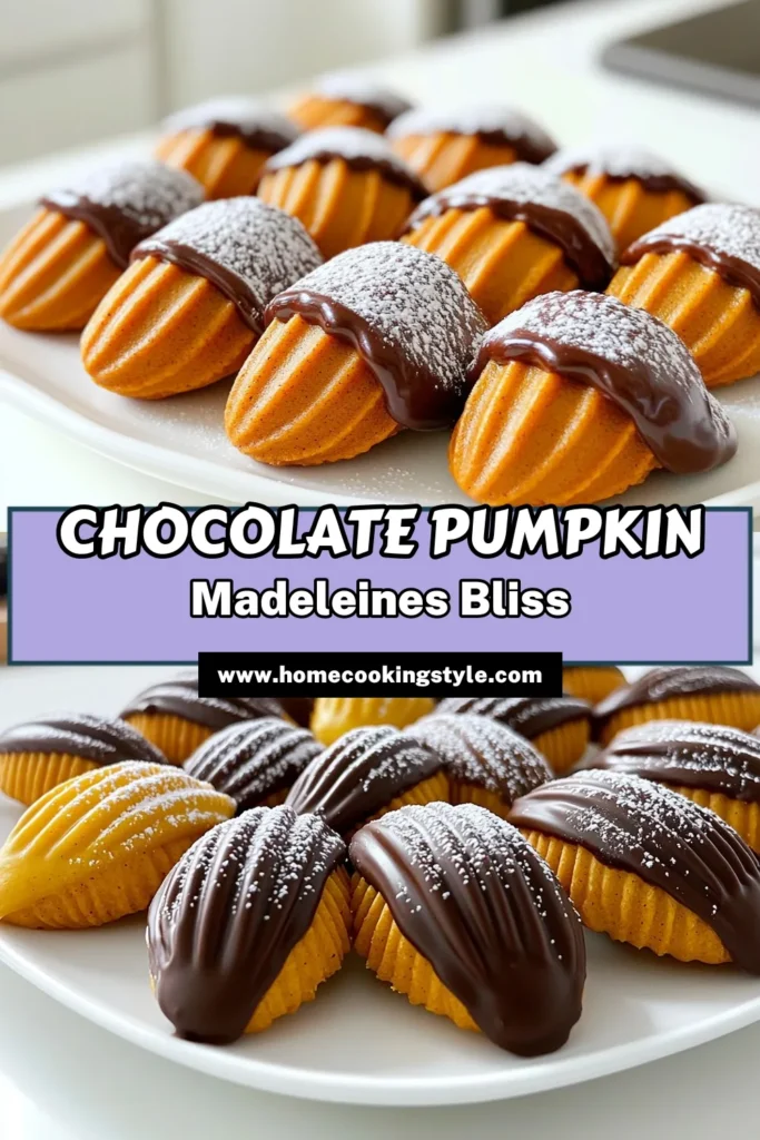 Indulge in the perfect fall treat with these Chocolate Dipped Pumpkin Madeleines! Soft, spiced, and topped with rich chocolate, they are a delightful addition to any dessert table. Follow our simple recipe to create this seasonal favorite that will impress your friends and family. Don’t miss out on this deliciously cozy baking experience - click to explore the full recipe now! #PumpkinRecipes #ChocolateDipped #FallBaking #Madeleines