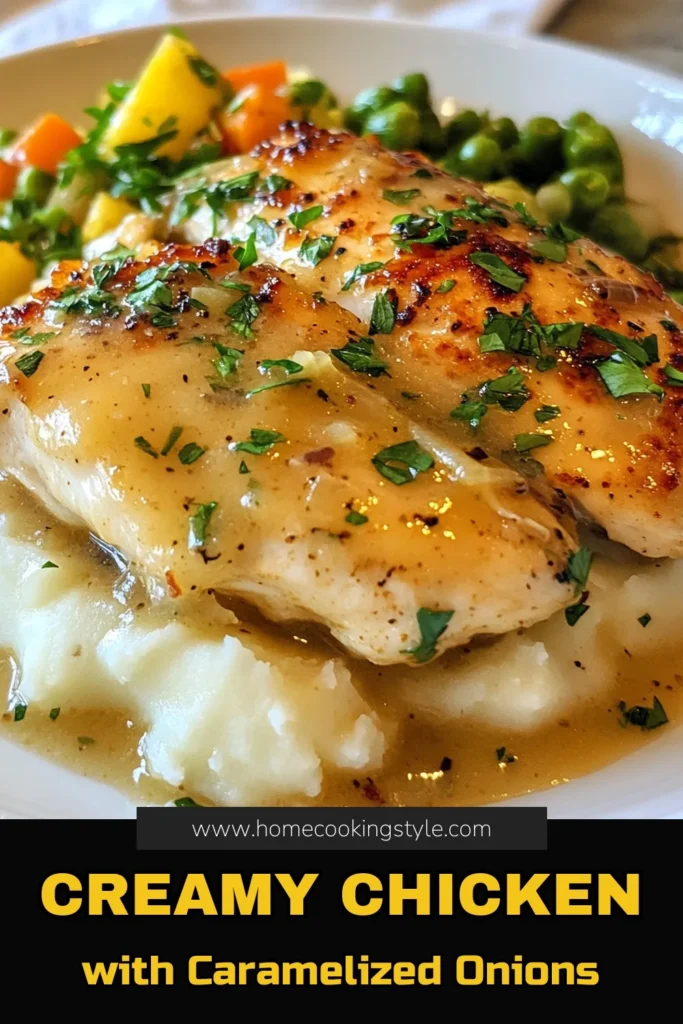 Indulge in this irresistible smothered chicken recipe that combines tender chicken with onions and garlic. This creamy chicken dish is perfect for a cozy dinner, made in just one pan. With rich flavors and easy prep, this skillet chicken recipe is sure to be a family favorite. Serve it over mashed potatoes for a delightful one-pan chicken dinner. Try it tonight and savor every bite! #SmotheredChicken #OnePanDinner #CreamyChicken #SkilletRecipes