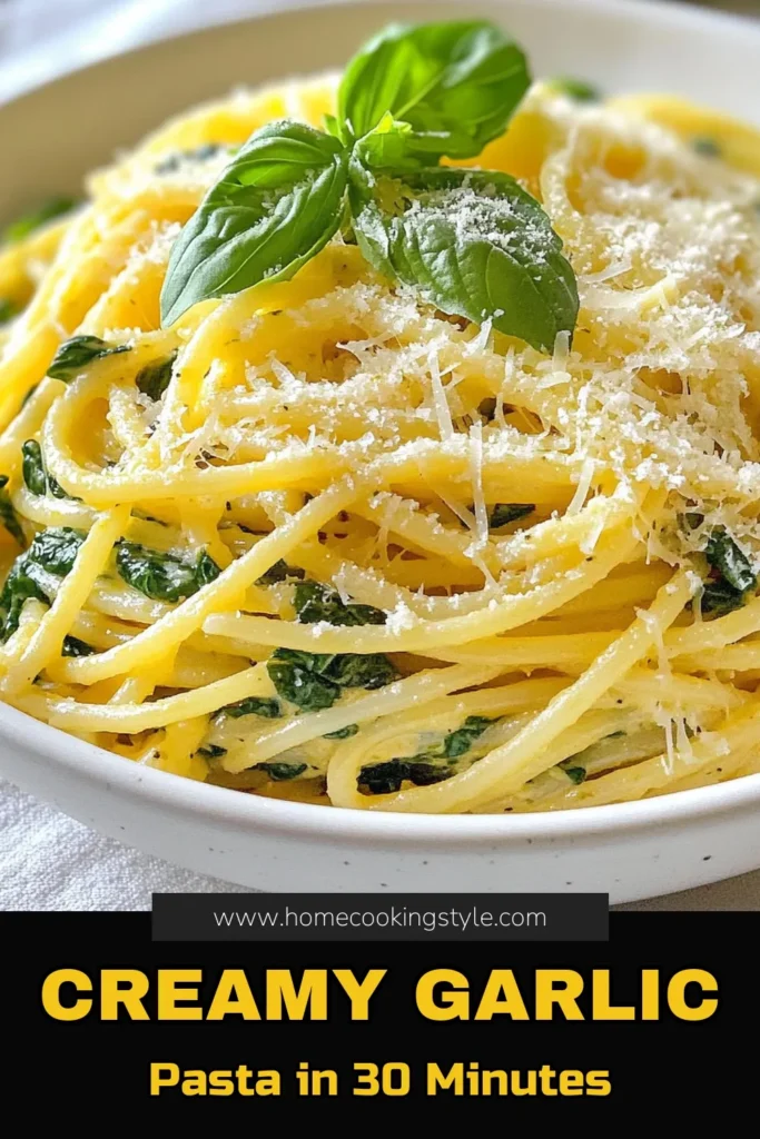 Indulge in a bowl of Creamy Roasted Garlic Pasta, a delightful dish that combines roasted garlic spaghetti with rich flavors. This easy pasta recipe is perfect for busy nights, offering a vegetarian pasta dish that will please everyone. Savor the creamy garlic sauce with a hint of garlic Parmesan fettuccine brilliance. Try it tonight and elevate your dinner experience! Save this recipe for your next meal! #CreamyGarlicPasta #GarlicParmesanFettuccine #EasyPastaRecipes #VegetarianPastaDishes