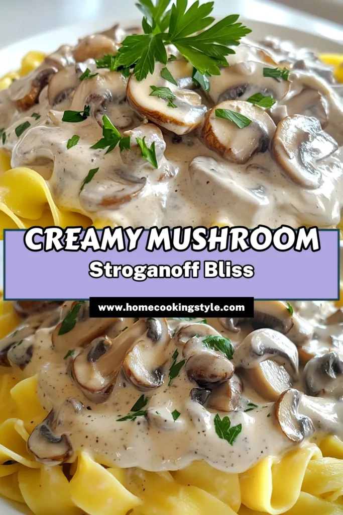 Indulge in this creamy mushroom stroganoff that's full of flavor and perfect for weeknight dinners! With its comforting blend of mixed mushrooms, tender noodles, and a rich, creamy sauce, it's a dish everyone will love. Get ready to enjoy a delicious and satisfying meal in just 30 minutes. Click through to discover the full recipe and make this tasty meal tonight! #MushroomStroganoff #ComfortFood #EasyRecipes #VegetarianCooking