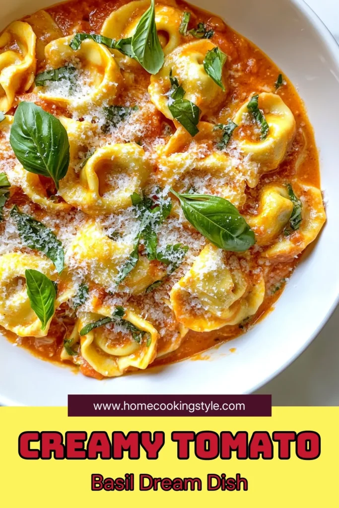 Indulge in a delightful bowl of creamy tomato basil tortellini, the perfect cheese tortellini recipe that will elevate your dinner game. This easy pasta dish combines fresh ingredients for a quick weeknight dinner that the whole family will love. Ideal for fans of Italian pasta recipes, this dish is both comforting and delicious. Try it out tonight and enjoy a taste of Italy! Save for later! #CreamyTomatoBasilTortellini #EasyPastaDishes #QuickWeeknightDinners #ItalianPastaRecipes