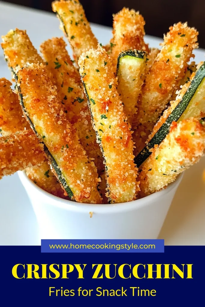 Discover the perfect recipe for Crispy Zucchini Fries that are not only delicious but also a healthy snack! These Parmesan Zucchini Fries are baked to golden perfection and make the ideal addition to your meal or a guilt-free treat. With panko for extra crunch, this easy and tasty dish is a must-try. Save this recipe for your next snack cravings! #CrispyZucchiniFries #ParmesanZucchiniRecipes #HealthySnackRecipes #PankoZucchiniFries