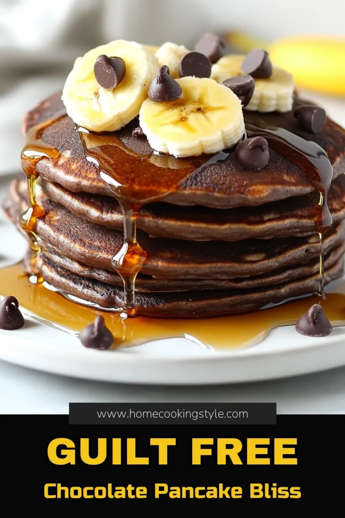 Indulge in deliciously healthy Chocolate Banana Protein Pancakes, the ultimate protein pancakes recipe for breakfast lovers. This healthy pancake recipe combines ripe banana and rolled oats, making these banana oatmeal pancakes both nutritious and satisfying. Whip up these chocolate protein breakfast treats in just 20 minutes! Perfect for meal prep or special brunches. Save and try them today! #ChocolateBananaPancakes #ProteinPancakesRecipe #HealthyPancakeRecipe #BananaOatmealPancakes