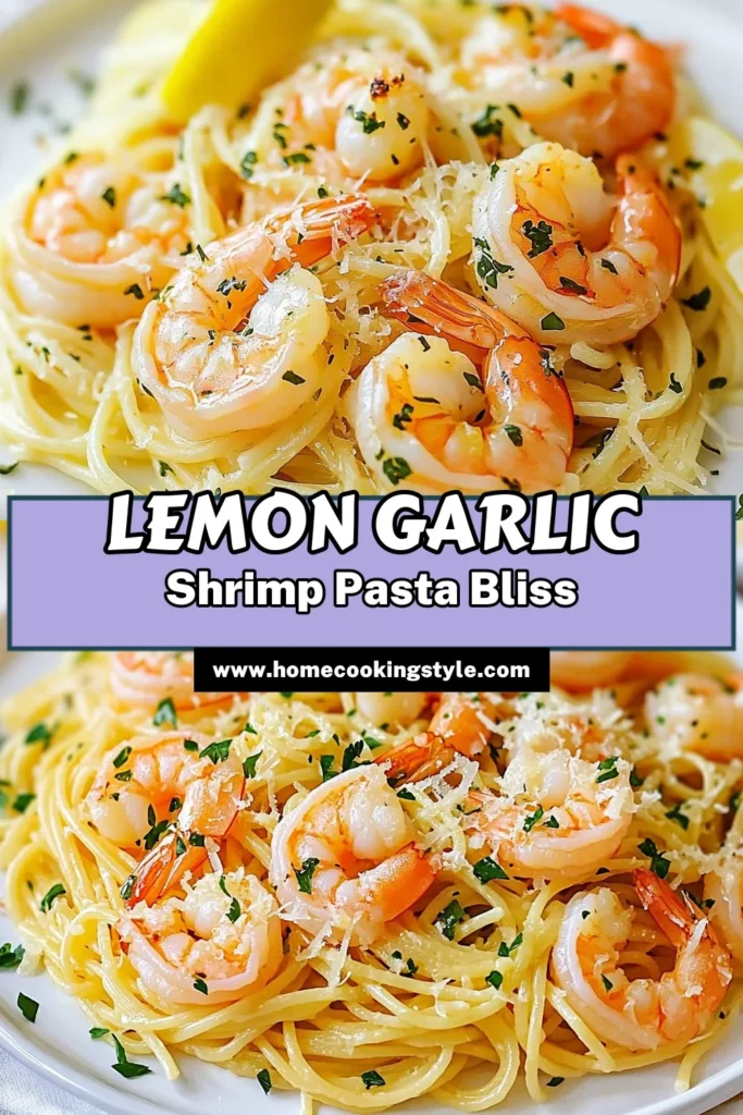 Discover the delight of Lemon Garlic Shrimp Pasta, a quick and easy seafood pasta dish perfect for weeknight dinners. This pasta with shrimp and lemon comes together in just 25 minutes, making it an ideal choice for busy nights. Infused with garlic, olive oil, and a hint of spice, this spaghetti with garlic shrimp is sure to impress. Try this easy shrimp recipe today and elevate your dinner game! Save this for later! #LemonGarlicShrimpPasta #QuickShrimpRecipes #SeafoodPasta #EasyDinnerIdeas