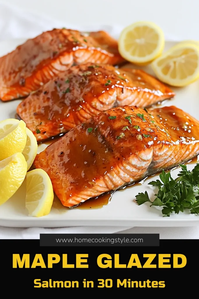 Indulge in a delicious Maple Glazed Salmon that’s quick and easy to make! This flavorful recipe features tender salmon fillets marinated in a sweet and savory maple glaze, perfect for family dinners or special occasions. With just a few simple ingredients, you can create an impressive dish that’s both healthy and satisfying. Click through to discover how to impress your guests with this mouthwatering recipe! #MapleGlazedSalmon #HealthyRecipes #DinnerIdeas #SeafoodLovers