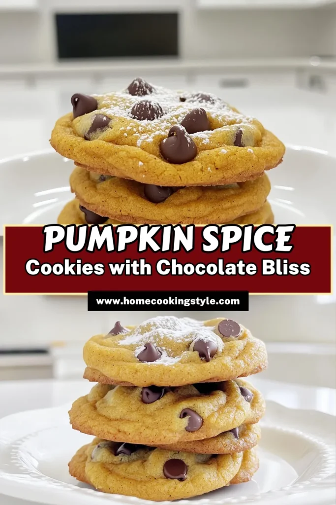 Indulge in the perfect fall treat with these Pumpkin Spice Chocolate Chip Cookies that blend cozy flavors and sweet chocolate! With easy steps and simple ingredients, you can whip up a batch in just 30 minutes. Perfect for gatherings or a cozy night in, these cookies are sure to delight everyone. Click through for the full recipe and make your holidays sweeter! #PumpkinSpice #ChocolateChipCookies #FallBaking #CookieRecipes