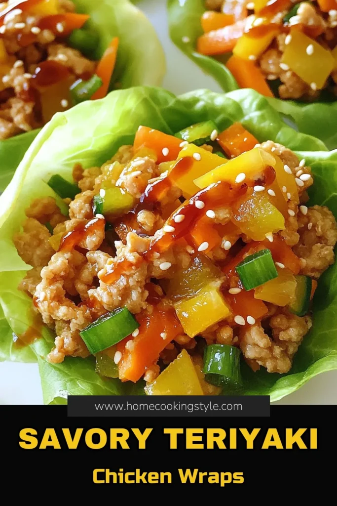 Discover the deliciousness of Teriyaki Chicken Lettuce Wraps! This easy dinner recipe combines ground chicken, low sodium teriyaki sauce, and a medley of fresh veggies, making it a perfect choice for healthy lettuce wraps. Ready in just 25 minutes, these wraps offer a nutritious twist to your evening meals. Try this ground chicken recipe today and share the joy with family and friends. Save and click for more easy meal ideas! #HealthyEating #DinnerInMinutes #GroundChickenRecipes #LettuceWraps