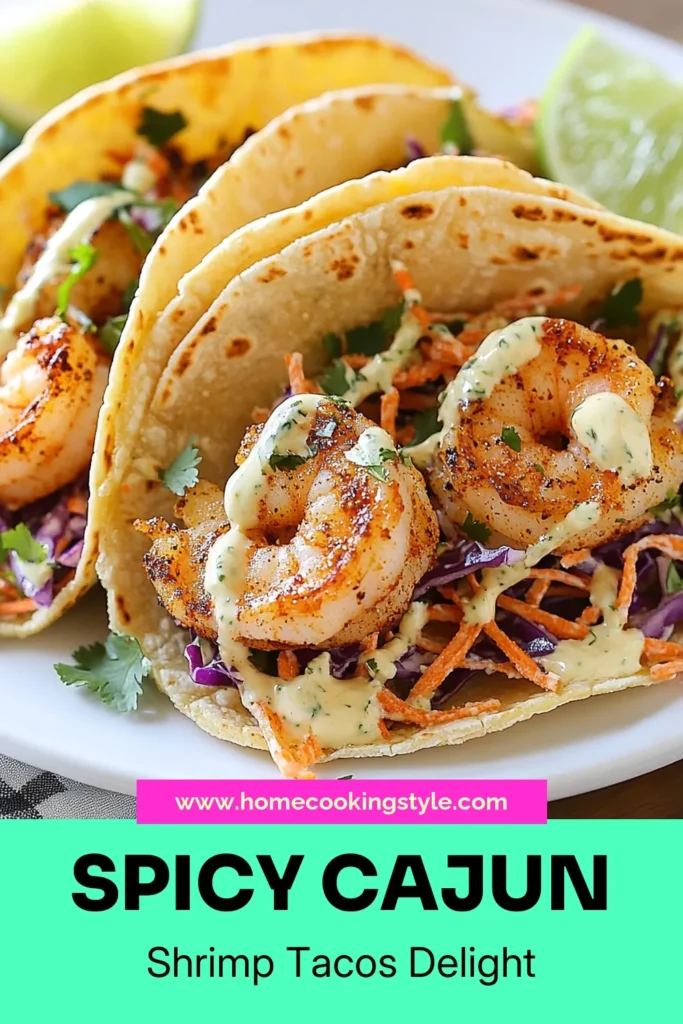 Savor the flavor with these mouthwatering Cajun shrimp tacos! This easy shrimp taco recipe features spicy shrimp seasoned to perfection, topped with crunchy slaw for a delicious crunch. Perfect for taco night, these crunchy slaw tacos are a hit with friends and family. Ready in just 30 minutes, they’re sure to impress your taste buds! Try it now and elevate your taco game! #CajunShrimpTacos #ShrimpTacoRecipe #EasyShrimpTacos #SpicyShrimpTacos