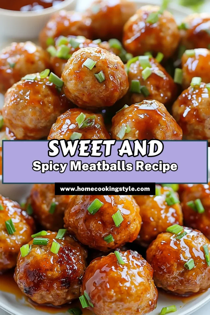 Discover the perfect blend of sweet and spicy with these irresistibly delicious Honey Sriracha meatballs. This ground chicken meatballs recipe features a spicy honey glaze that will take your appetizer game to the next level. Easy to make, these baked meatballs with Sriracha are a must-try for any gathering. Elevate your next party with this easy meatball appetizer recipe! Save this recipe for a burst of flavor! #HoneySrirachaMeatballs #MeatballRecipe #SpicyAppetizer #EasyAppetizers